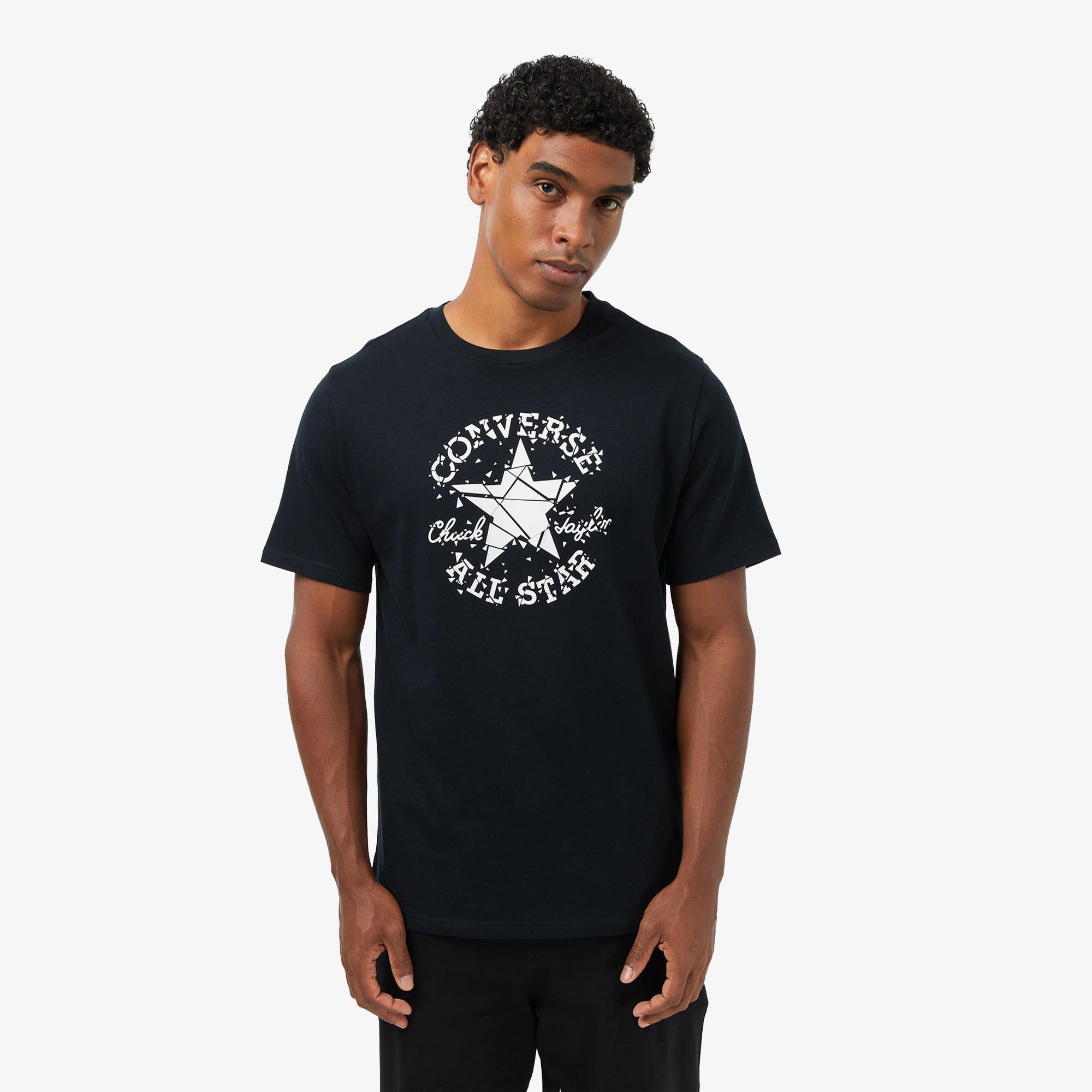 Converse Erkek Siyah Kırık Bardak Logolu T-Shirt