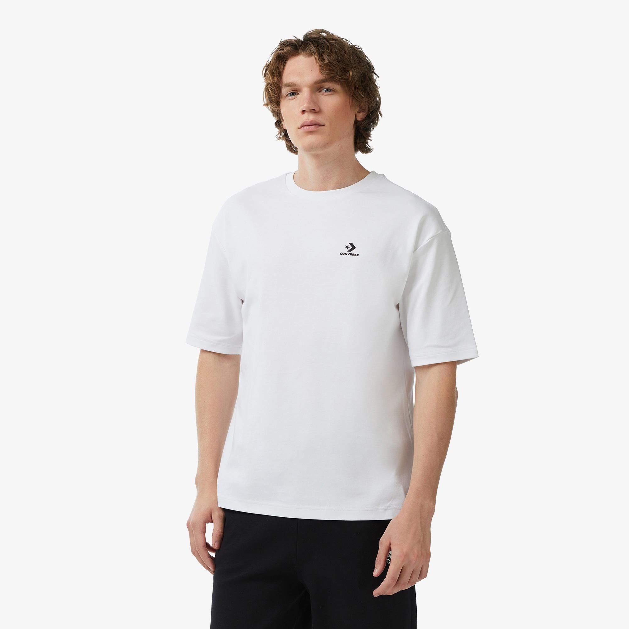 Converse Erkek Chevron Baskılı Beyaz T-Shirt
