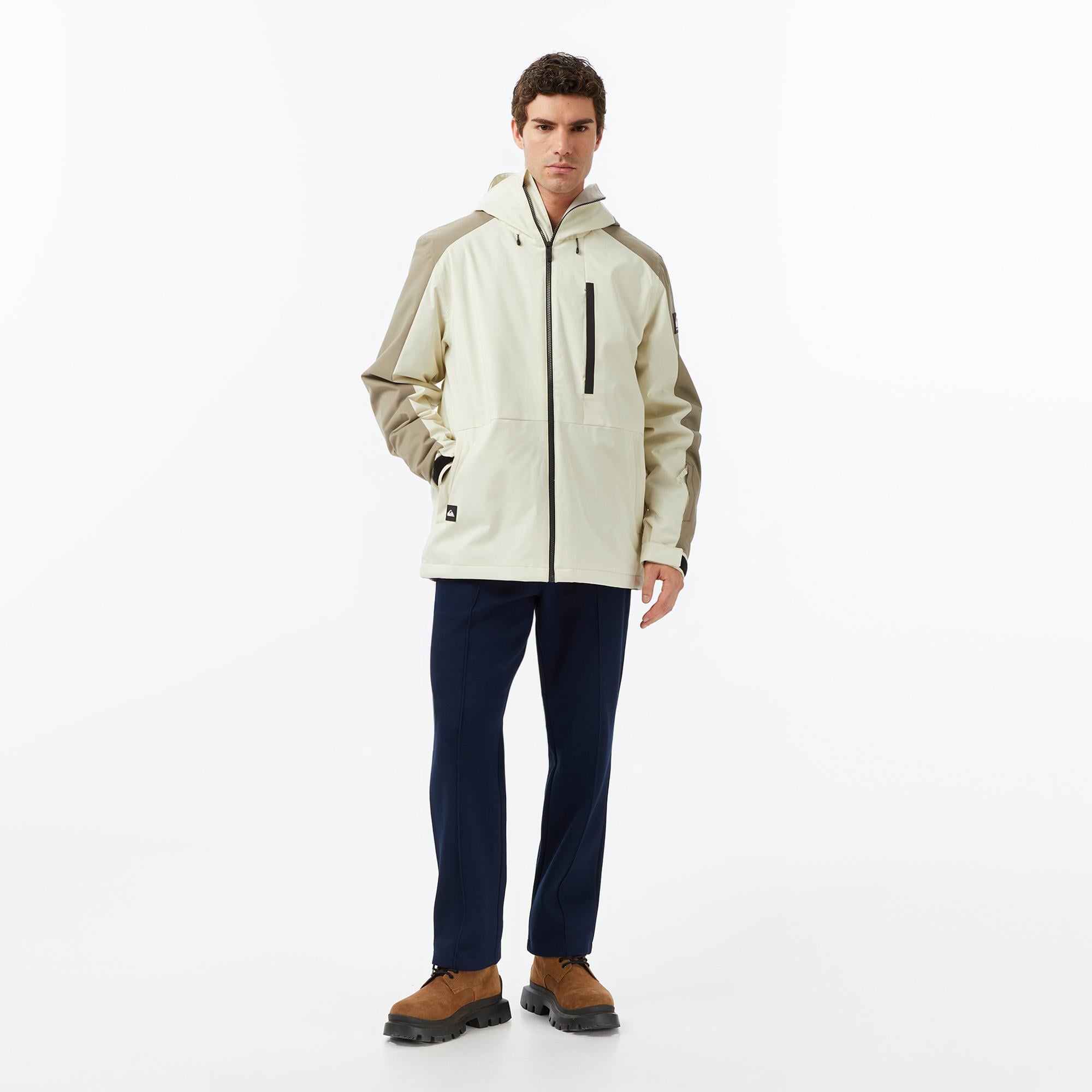 Quiksilver Mission Block Erkek Krem Kayak Montu
