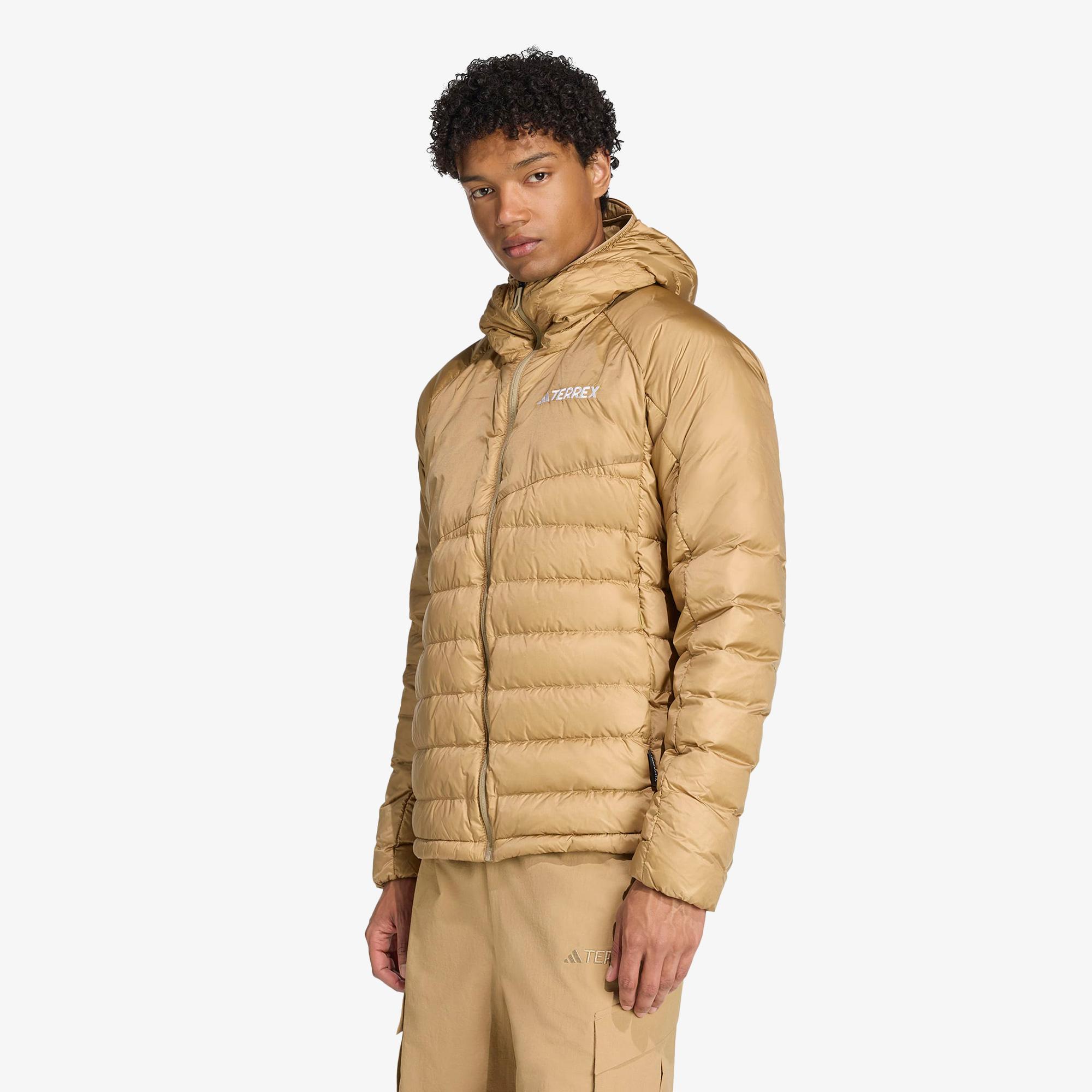 adidas Terrex Xperior Climawarm+ Down Kapüşonlu Erkek Kahverengi Yürüyüş Montu