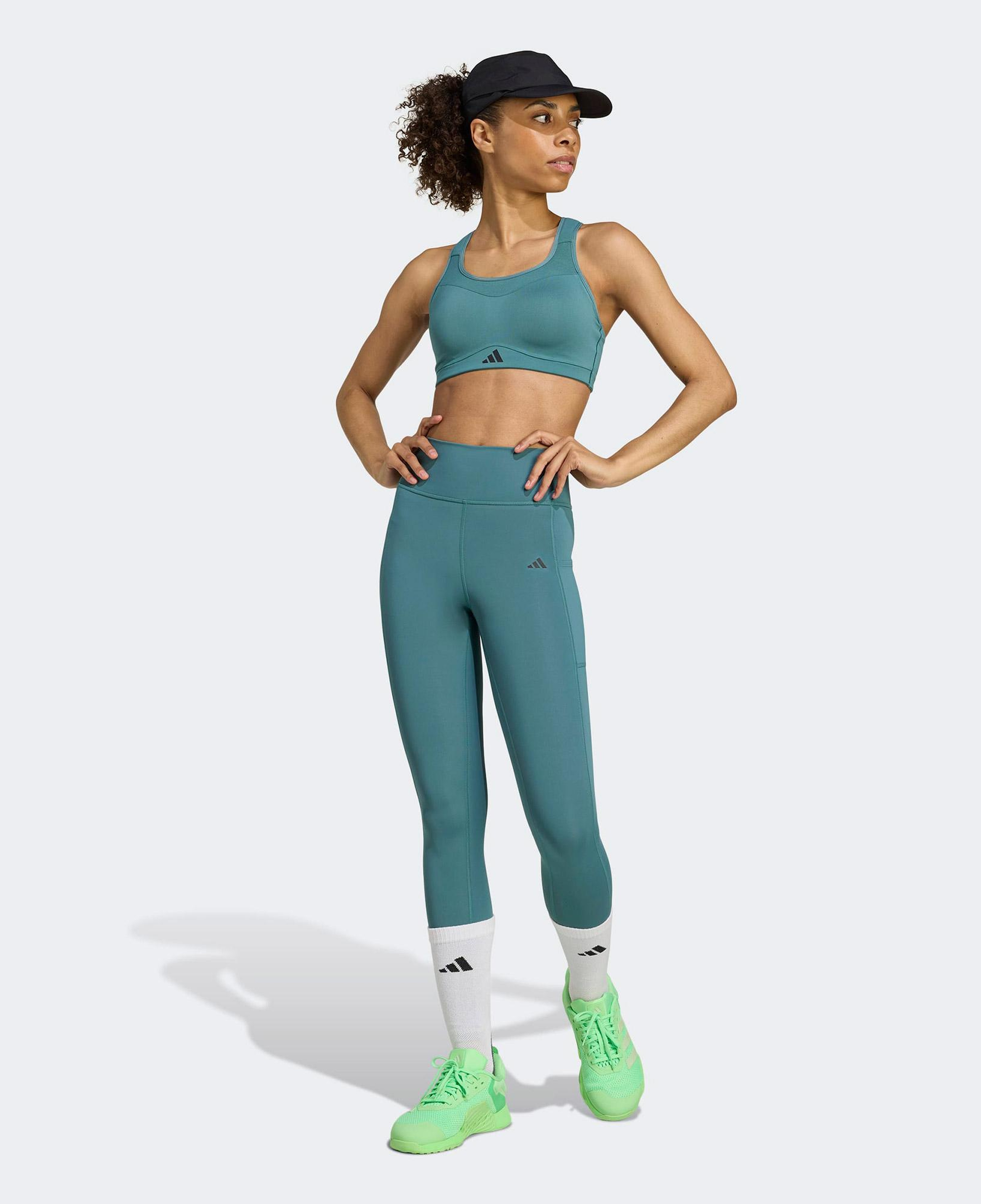 adidas Tlrd impact Training High Support Kadın Yeşil Antrenman Bra