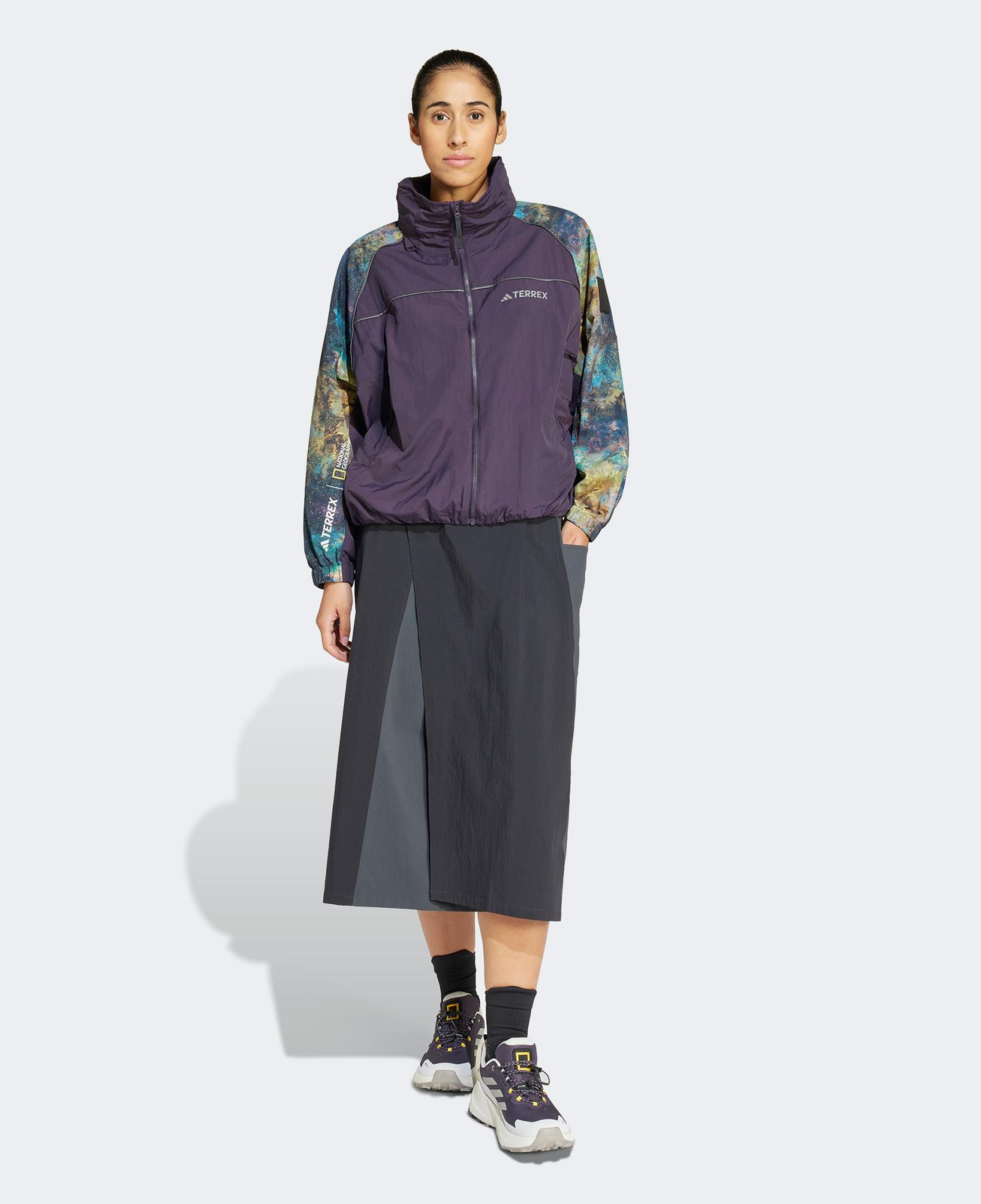 adidas Nat Geo Wind.Rdy Kadın Mor Outdoor Ceket