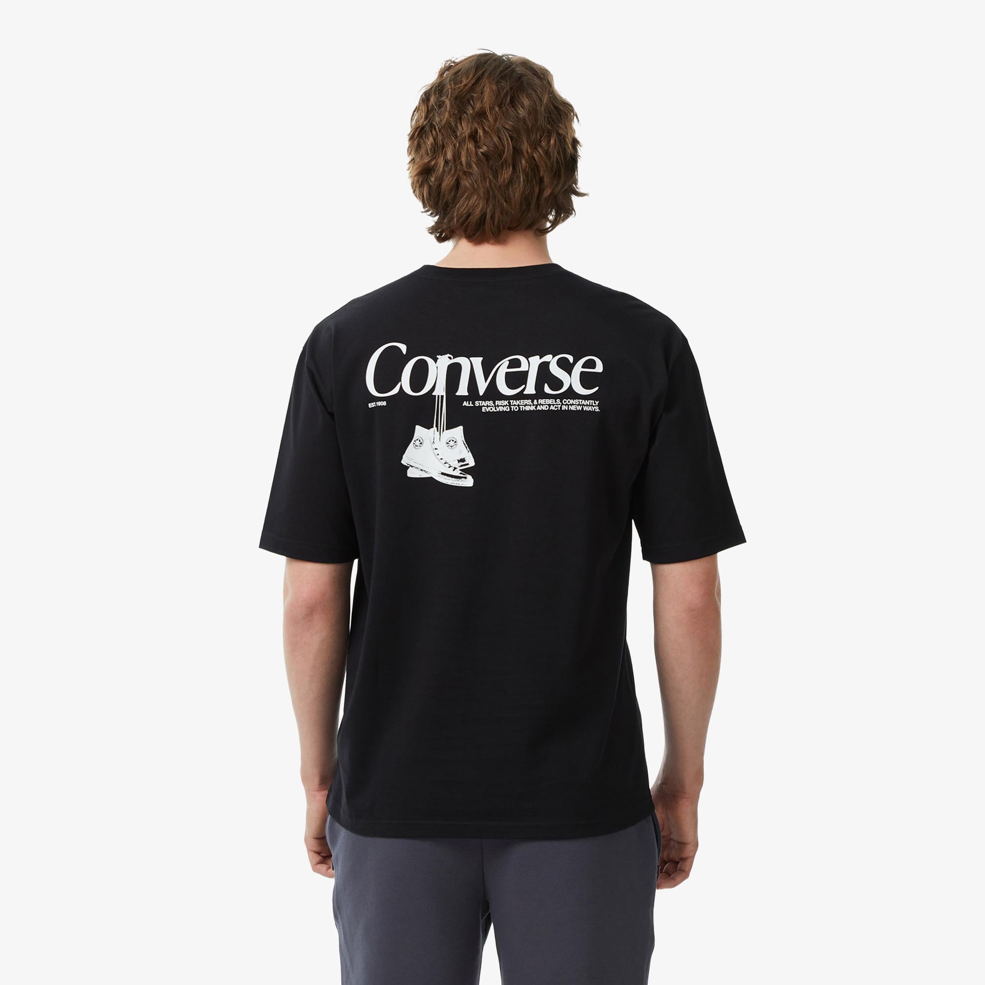 Converse Erkek Siyah Grafik Baskılı T-Shirt