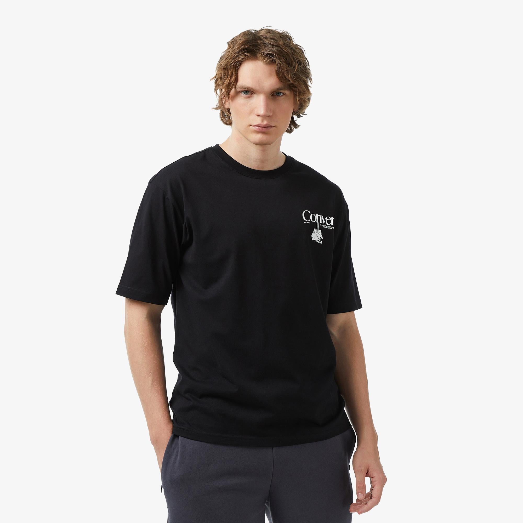 Converse Erkek Siyah Grafik Baskılı T-Shirt