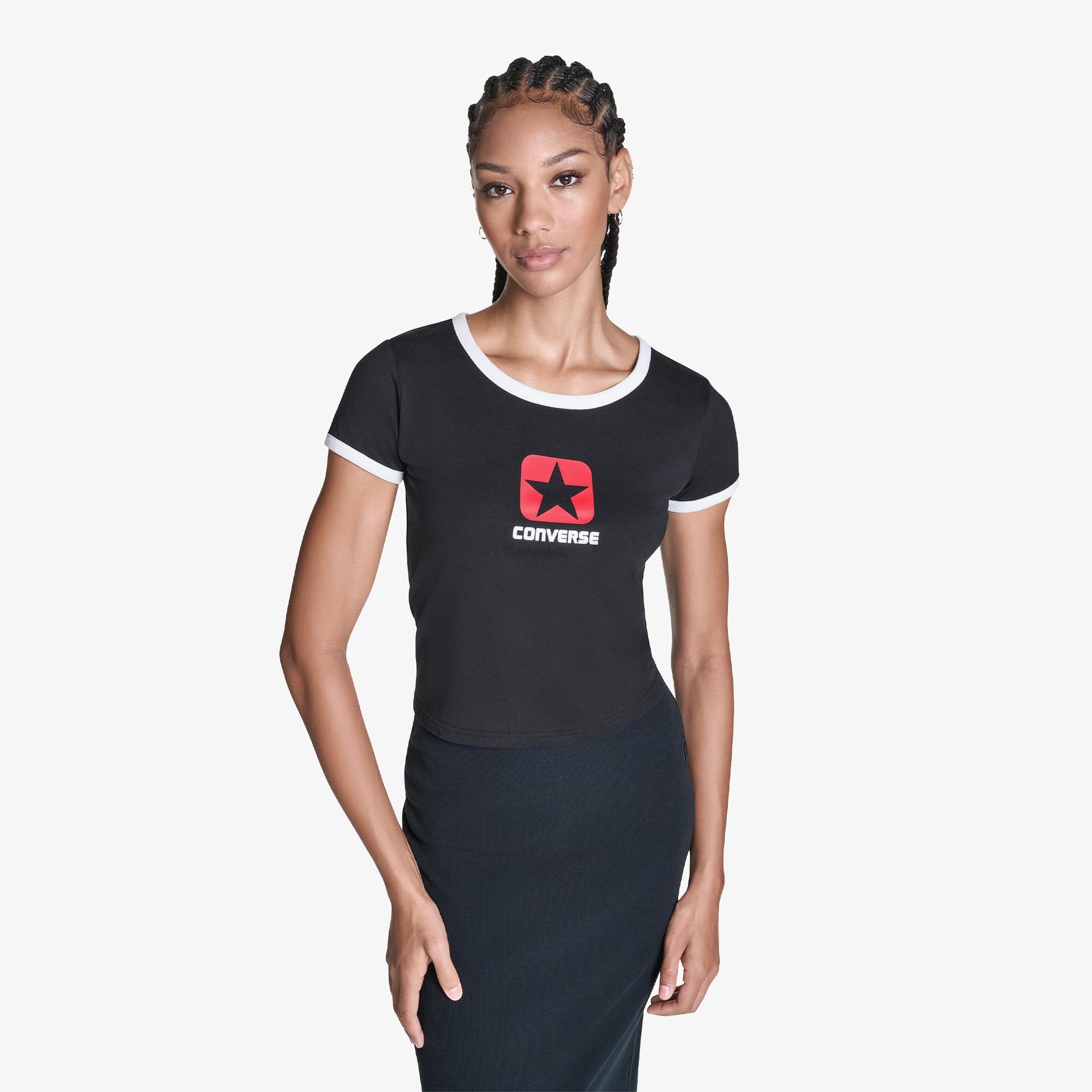Converse Kadın Siyah T-Shirt