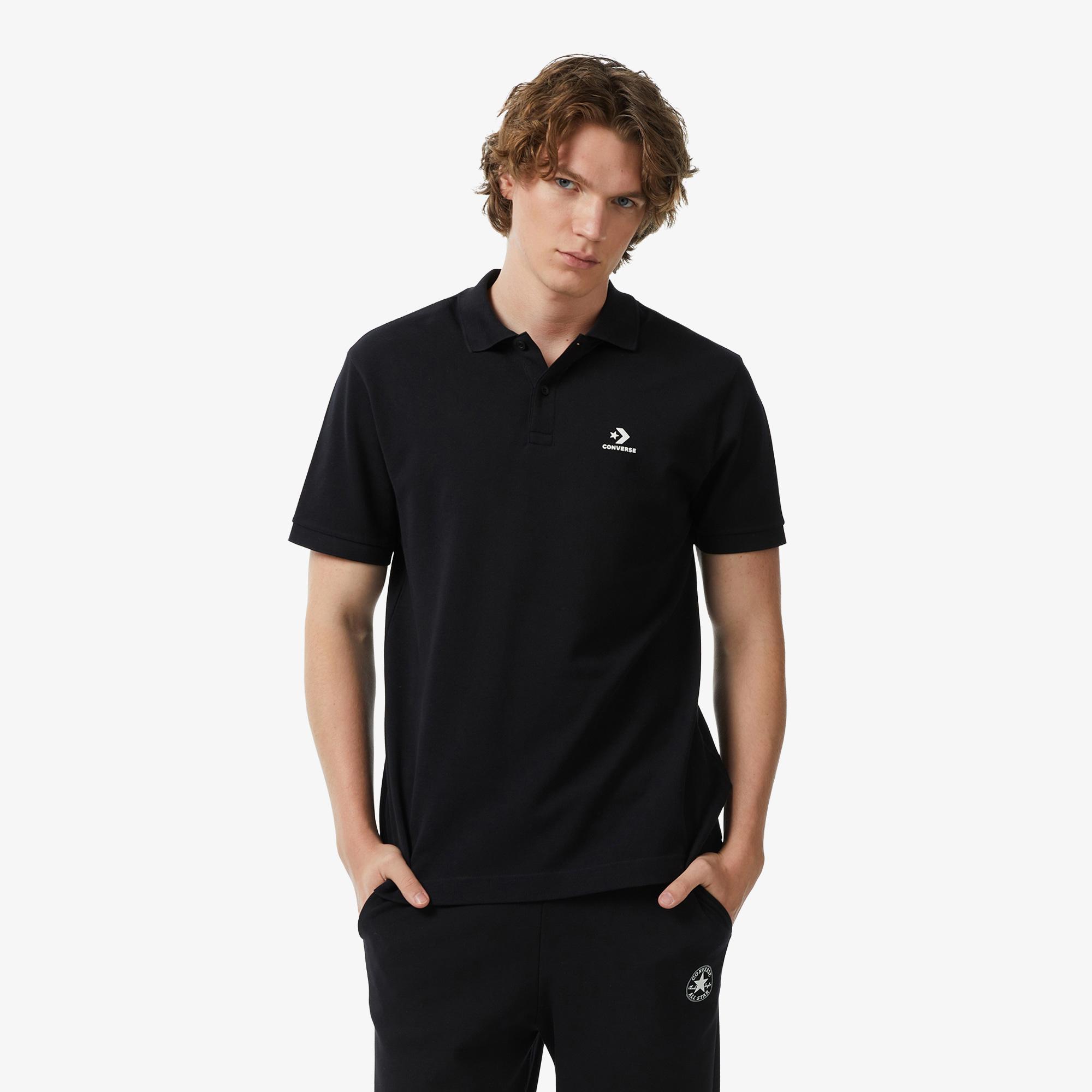 Converse Erkek Siyah Polo Yaka T-Shirt