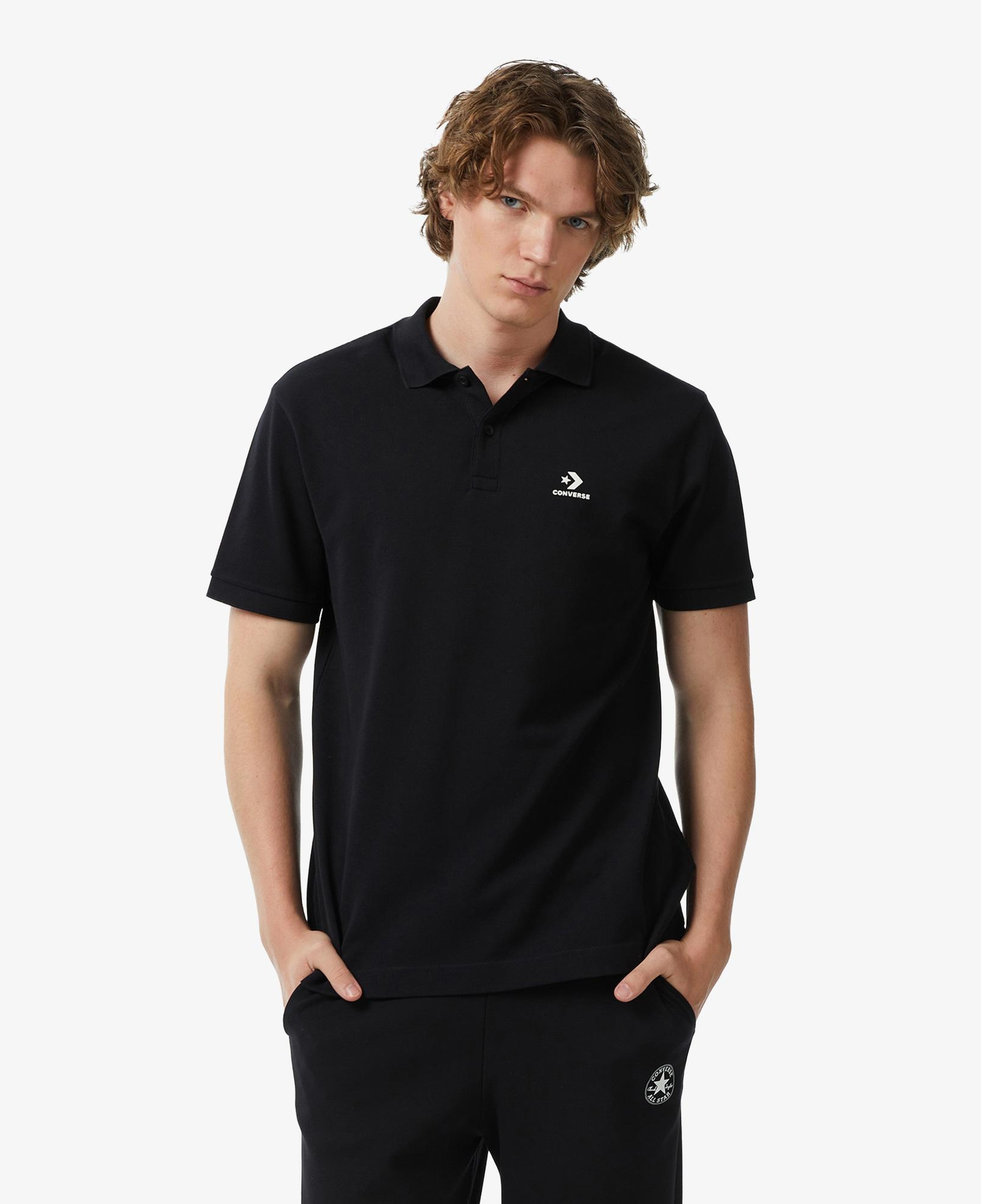 Converse Erkek Siyah Polo Yaka T-Shirt