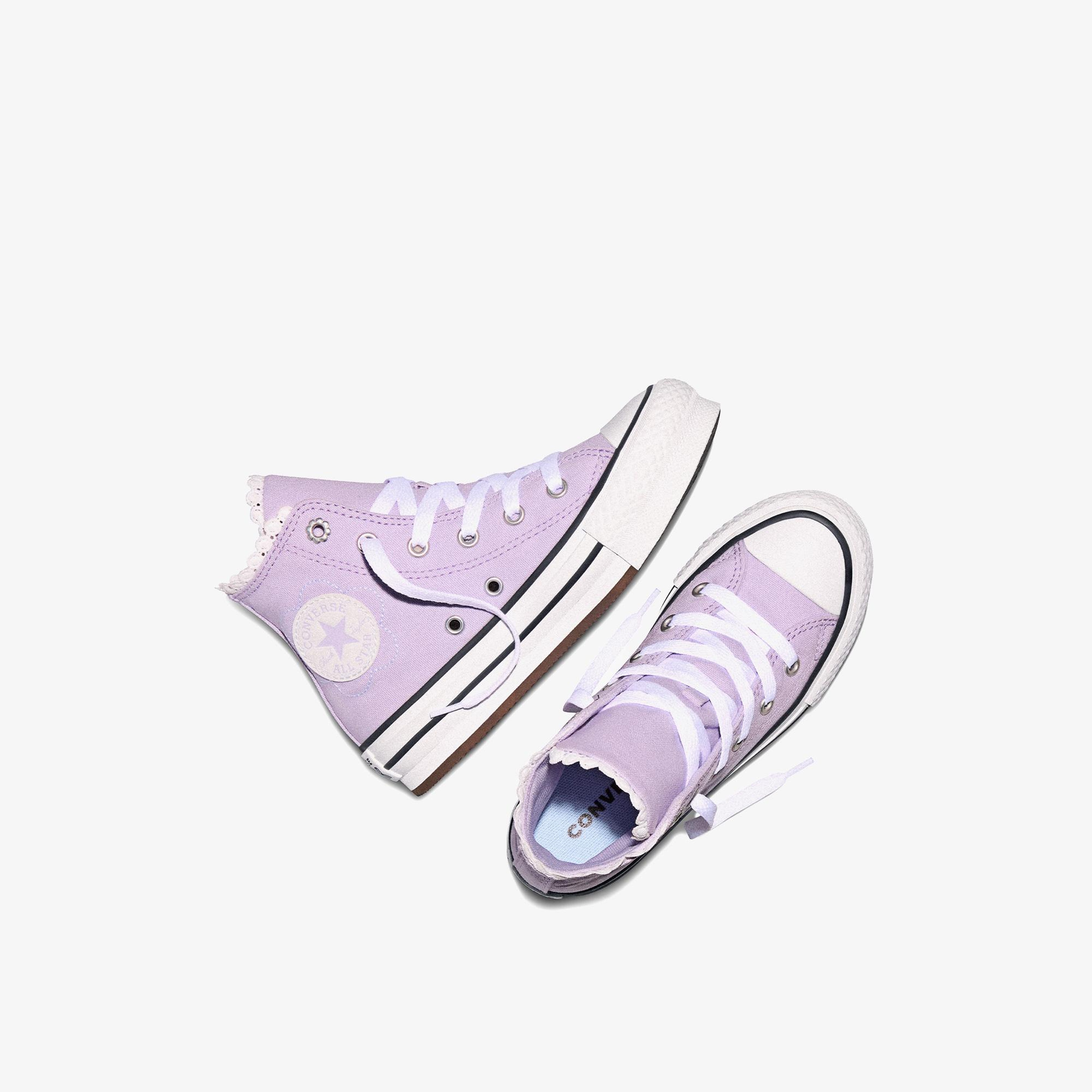 Converse Chuck Taylor All Star EVA Lift Çocuk Çiçek Desenli Lila Sneaker