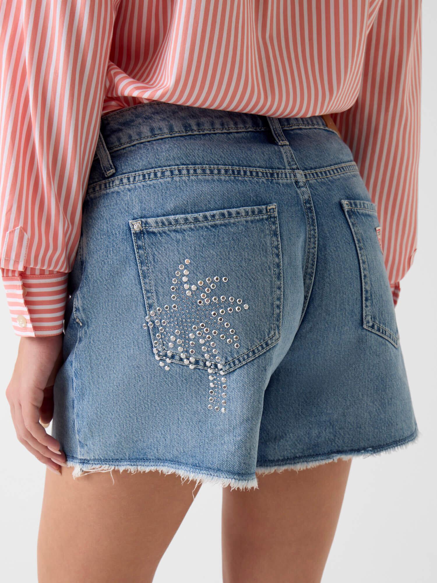 Indigo Kadın Relaxed Fit Denim Şort