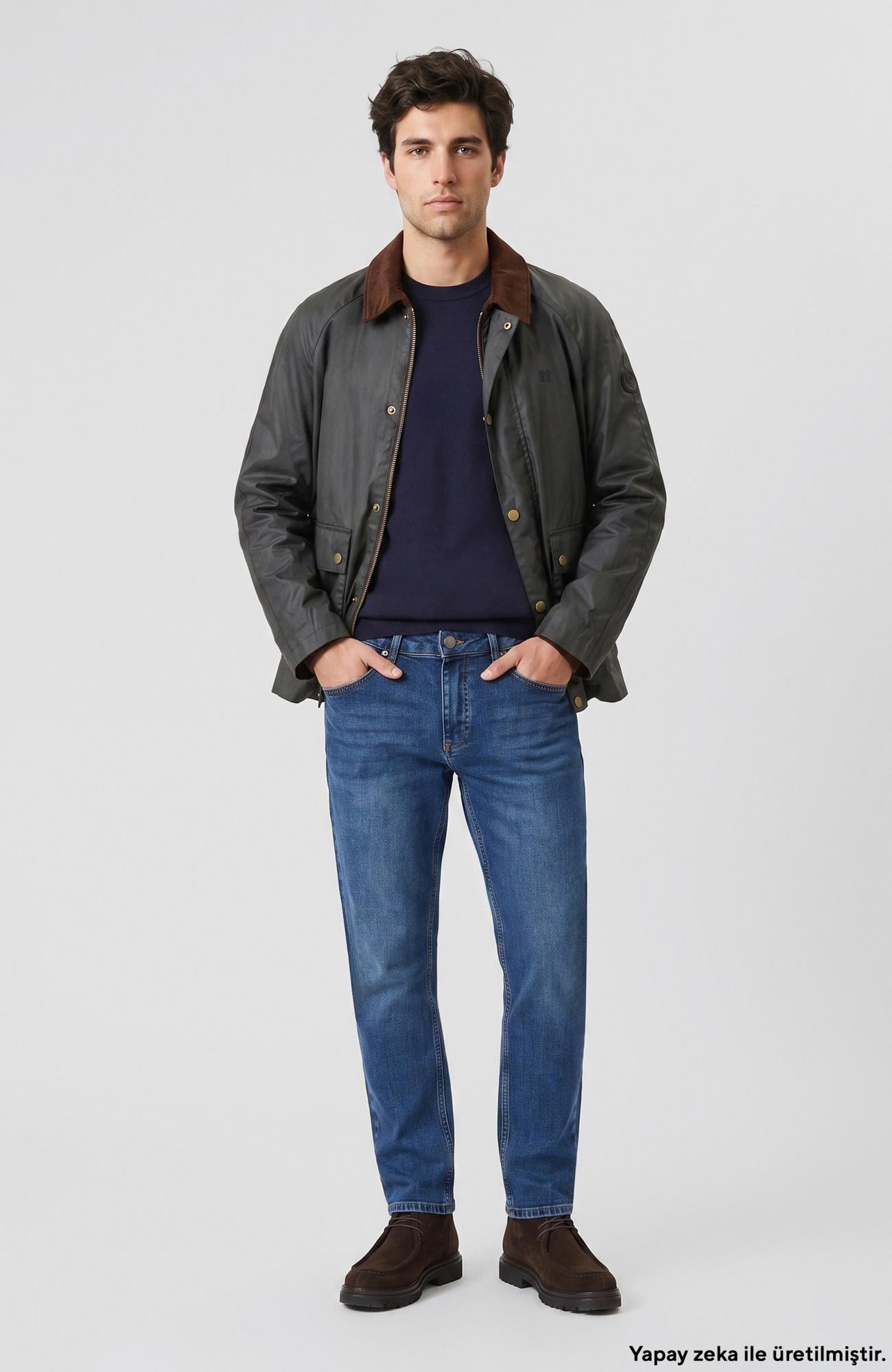 Network Erkek Koyu Lacivert Denim Pantolon