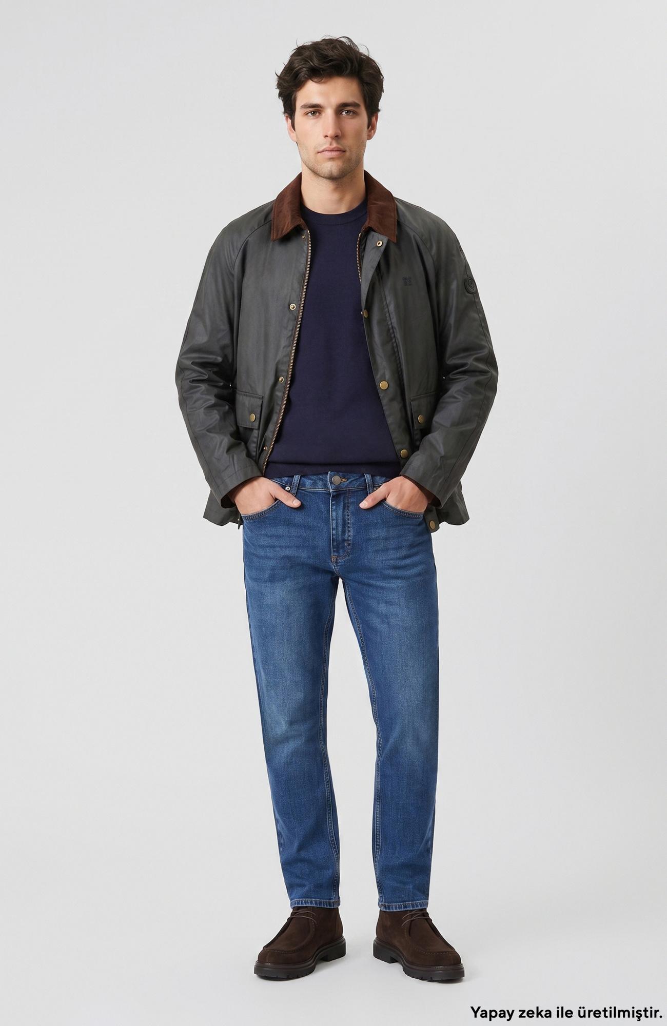 Network Erkek Koyu Lacivert Denim Pantolon