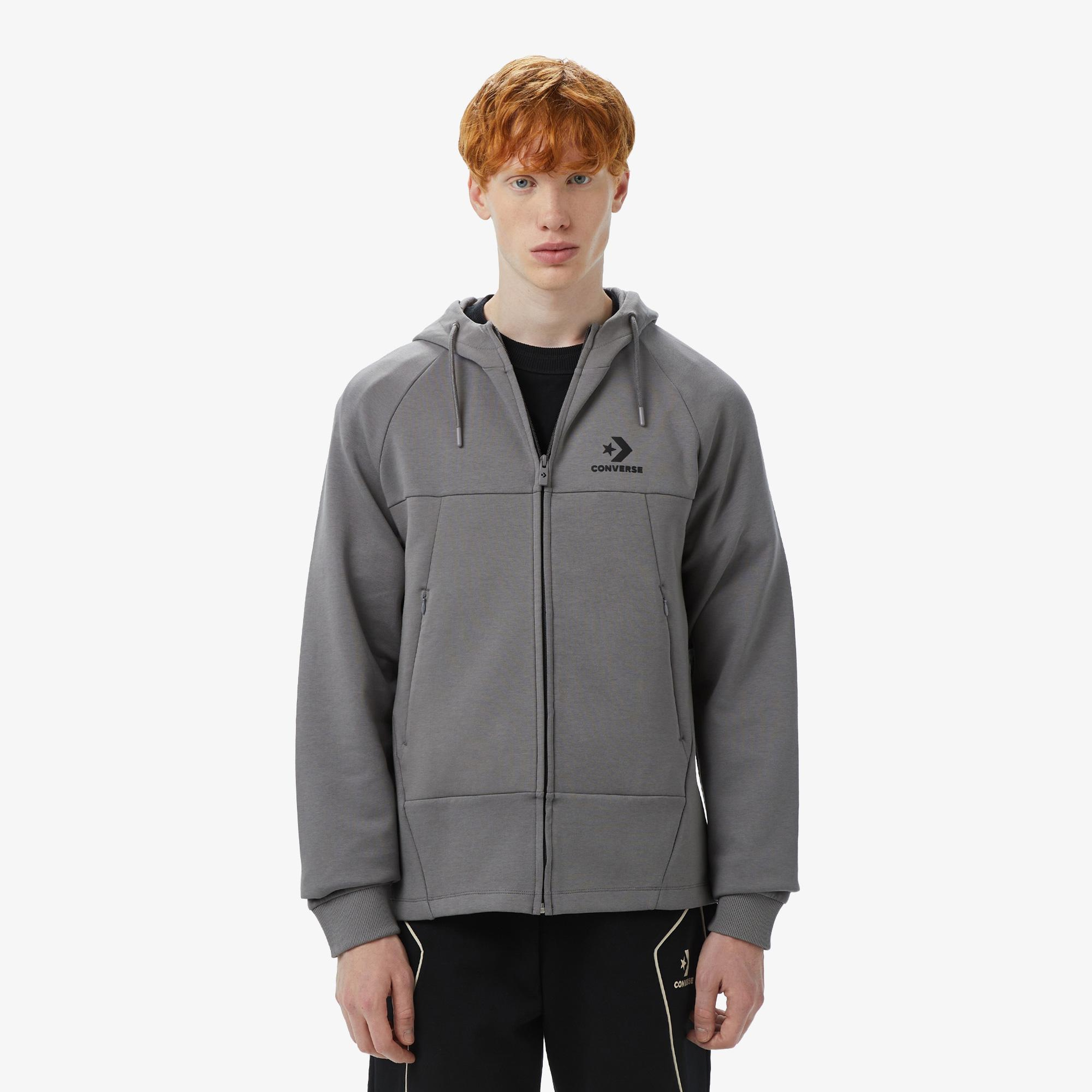 Converse Star Chevron Baskılı Erkek Regular Fit Lacivert Hoodie