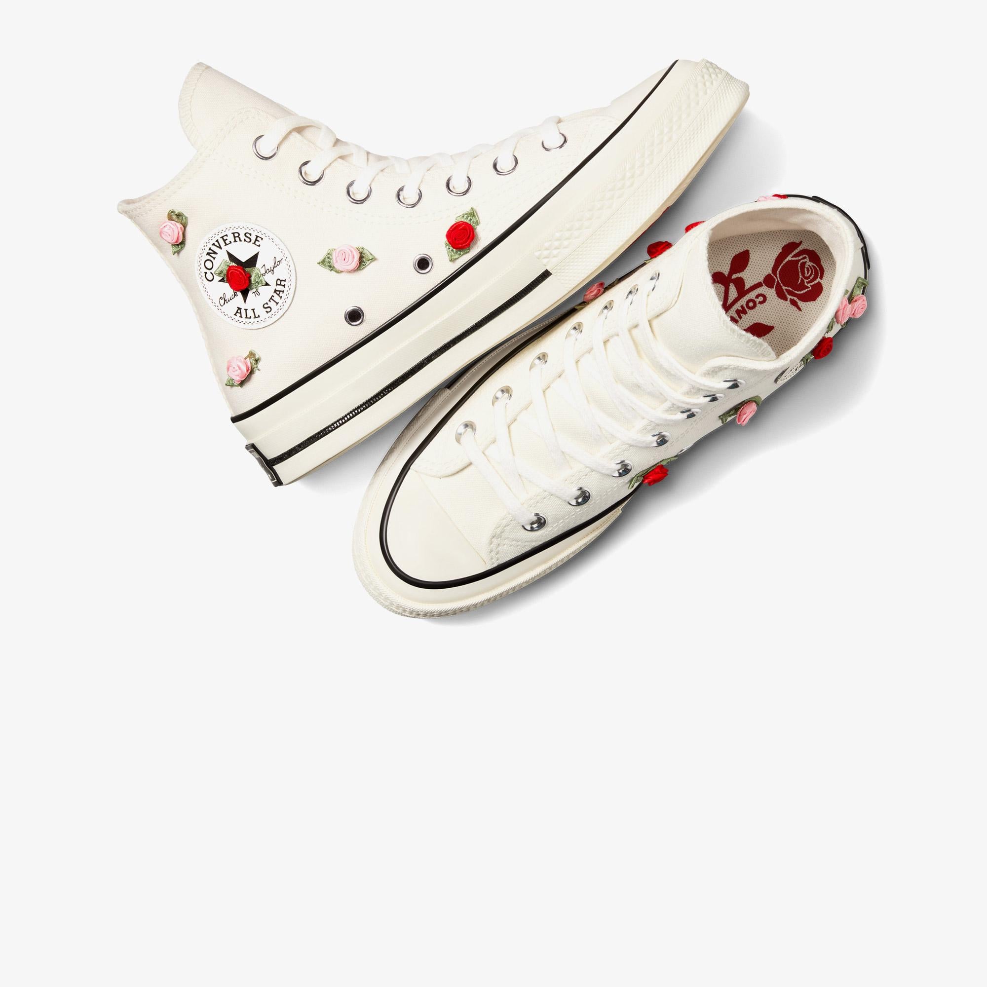 Converse Chuck 70 Roses Unisex Krem Sneaker