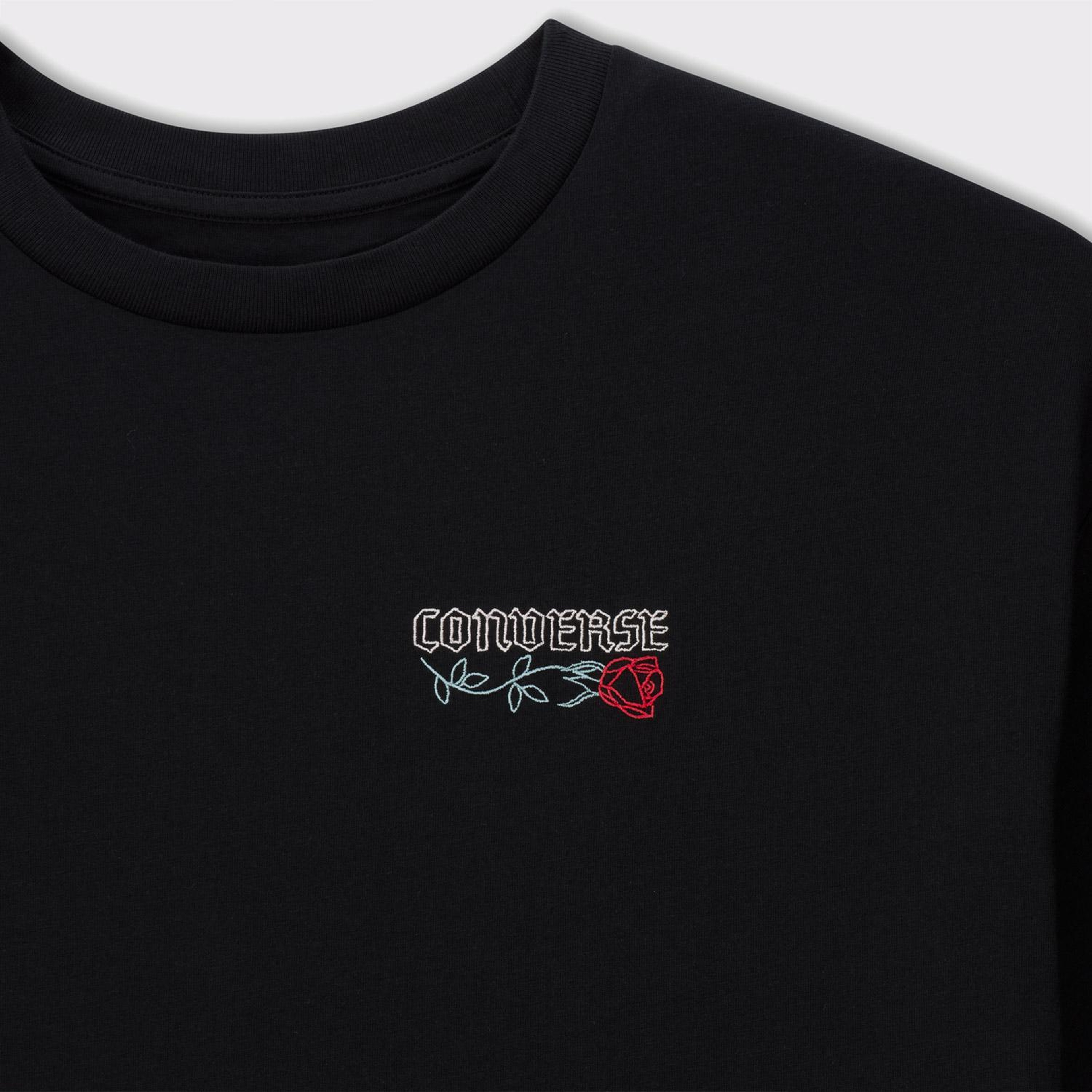 Converse Kadın Baskılı Siyah T-Shirt