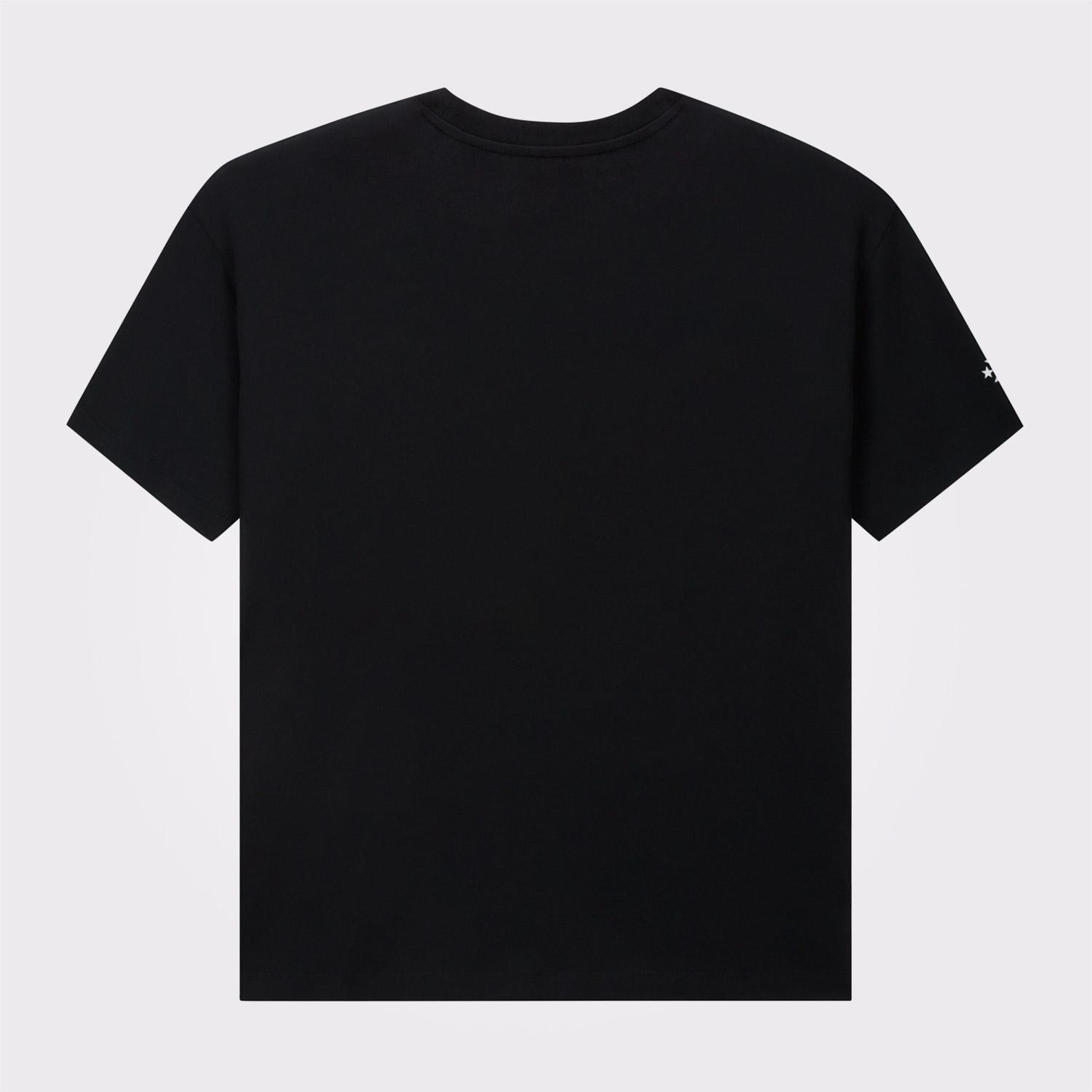 Converse Kadın Baskılı Siyah T-Shirt