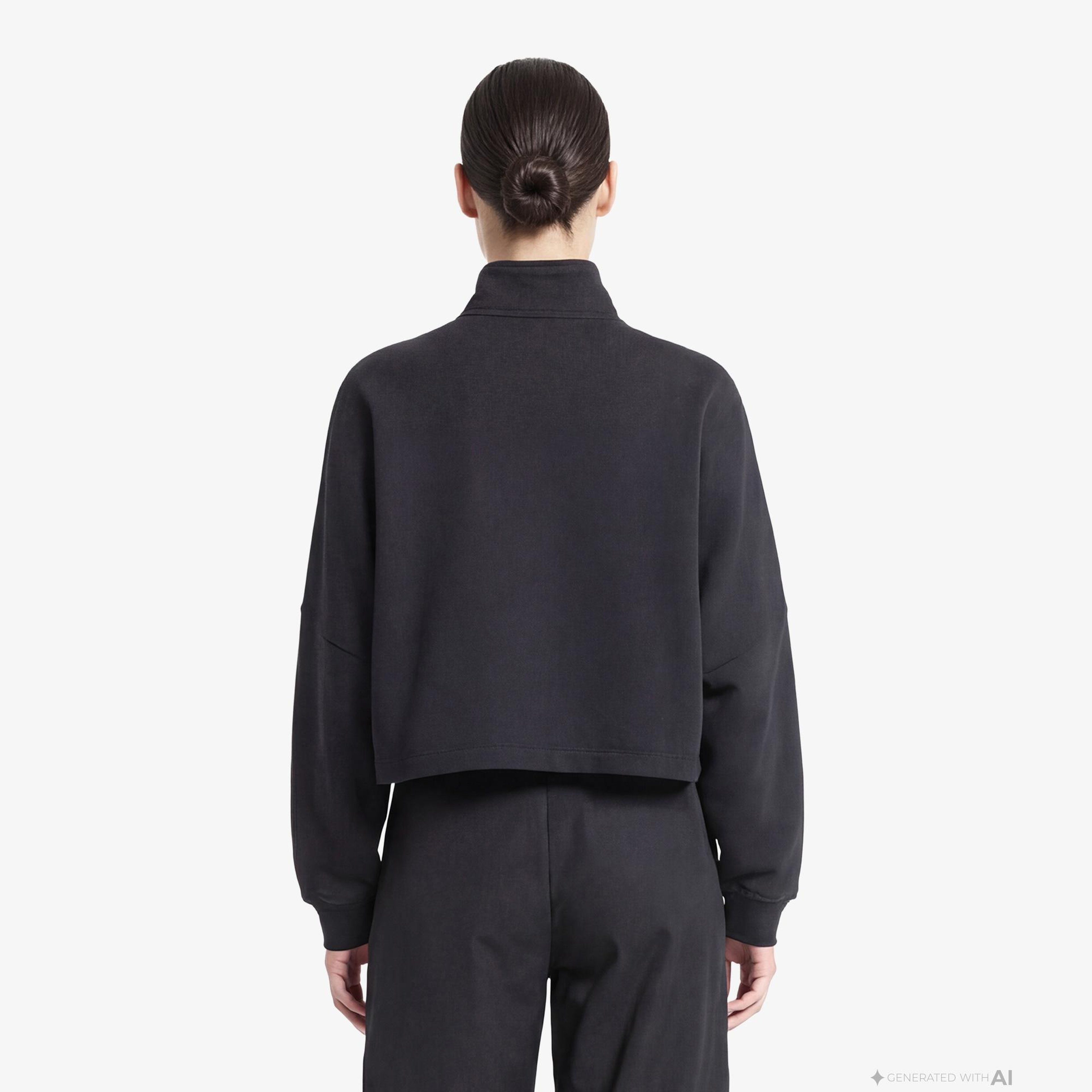 adidas Essentials Fleece 1/2 Zip Kadın Siyah Sweatshirt