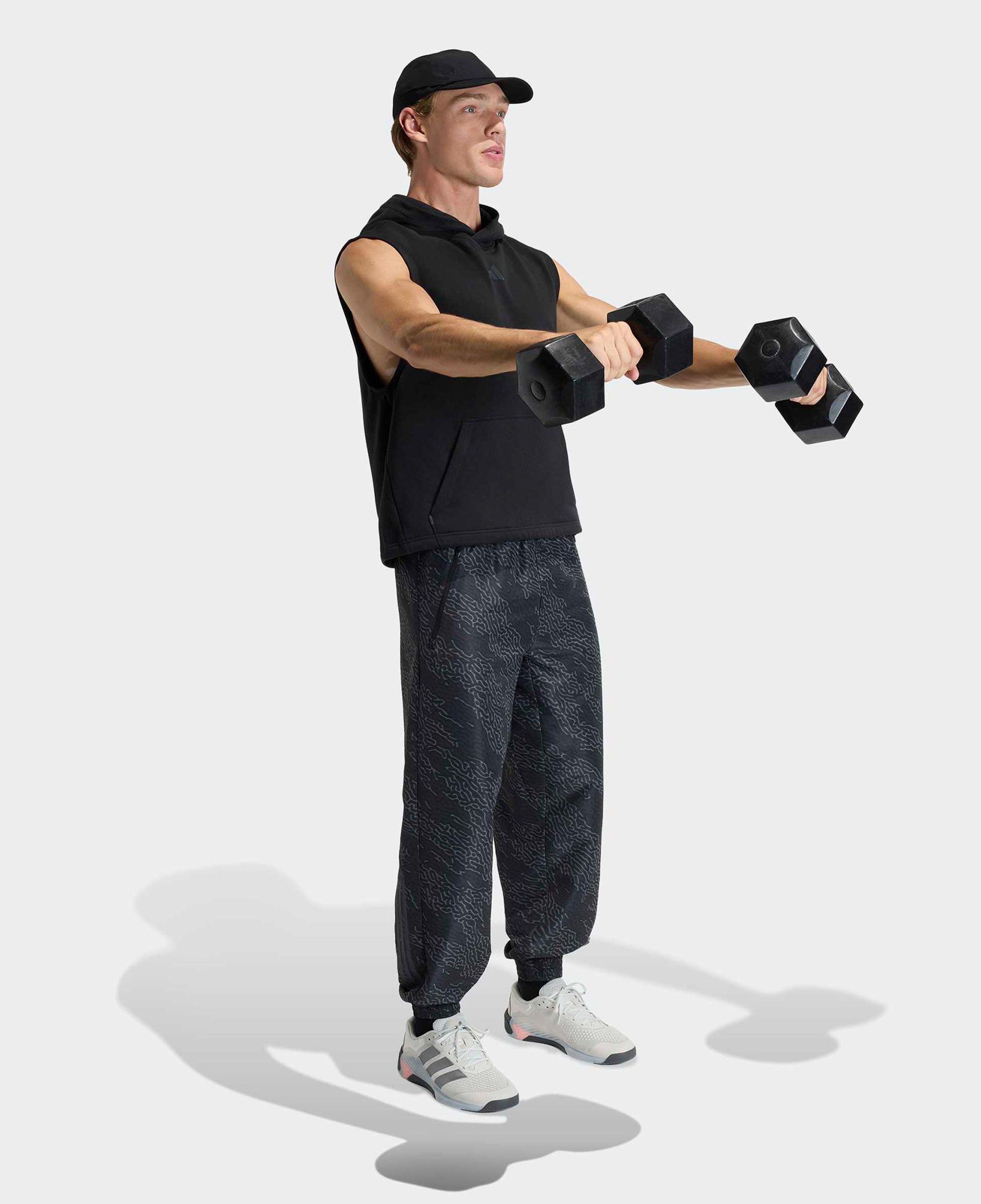 adidas Power Workout Kapüşonlu Erkek Siyah Antrenman Atleti