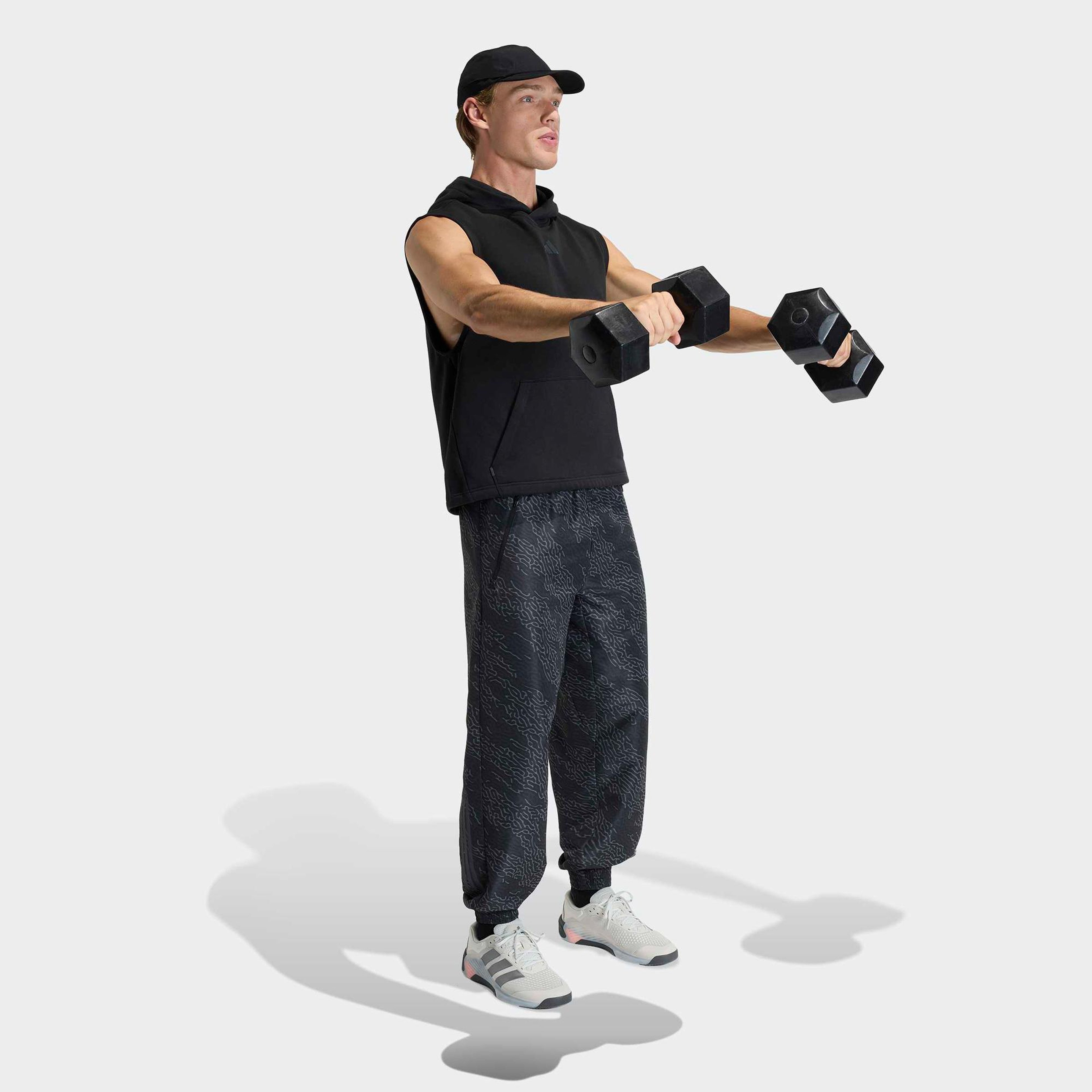 adidas Power Workout Kapüşonlu Erkek Siyah Antrenman Atleti