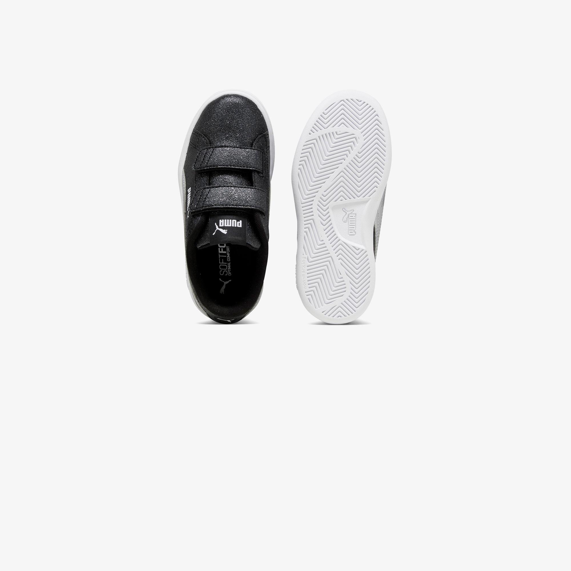 Puma Smash 3.0 Gliz Glam V PS Çocuk Siyah Spor Ayakkabı