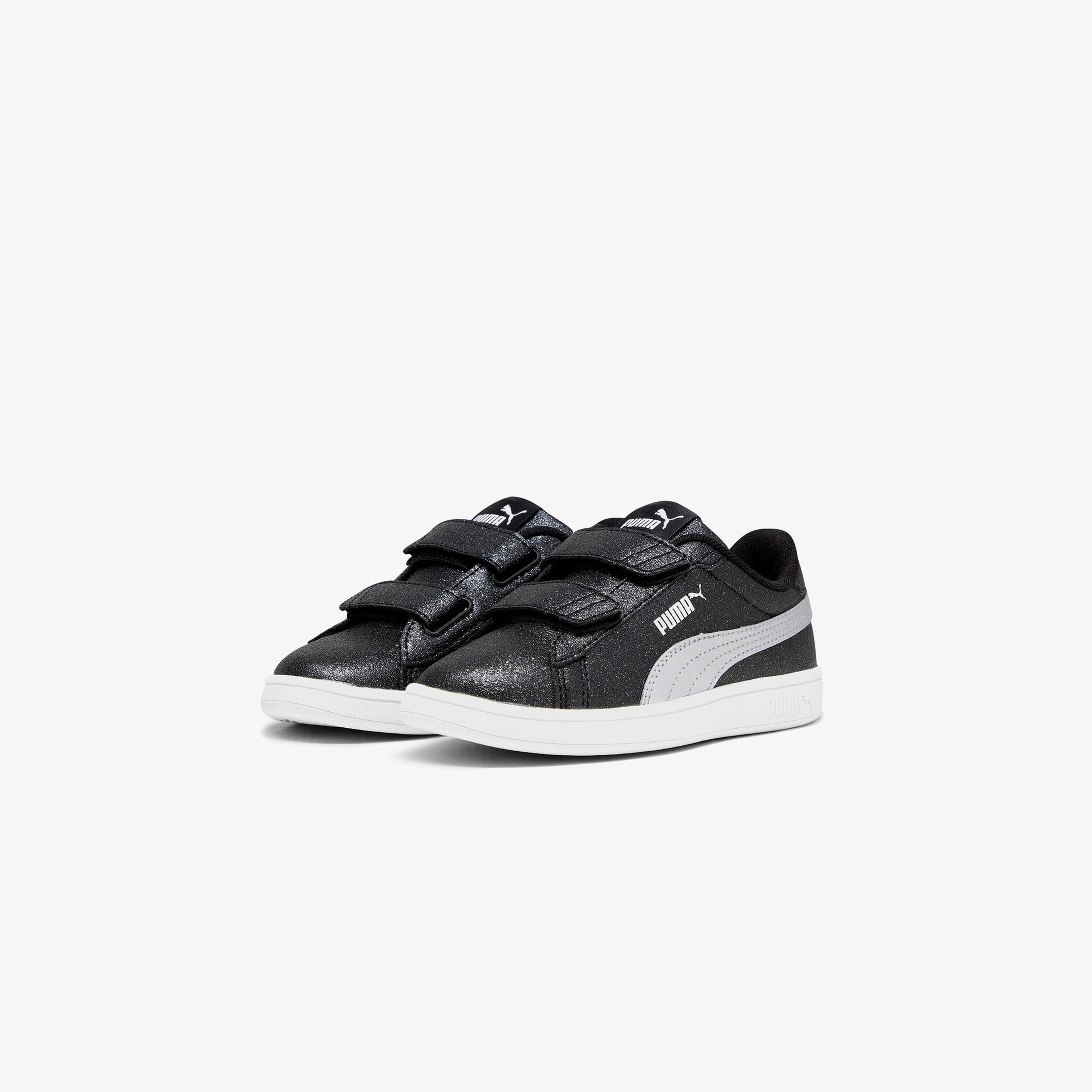 Puma Smash 3.0 Gliz Glam V PS Çocuk Siyah Spor Ayakkabı