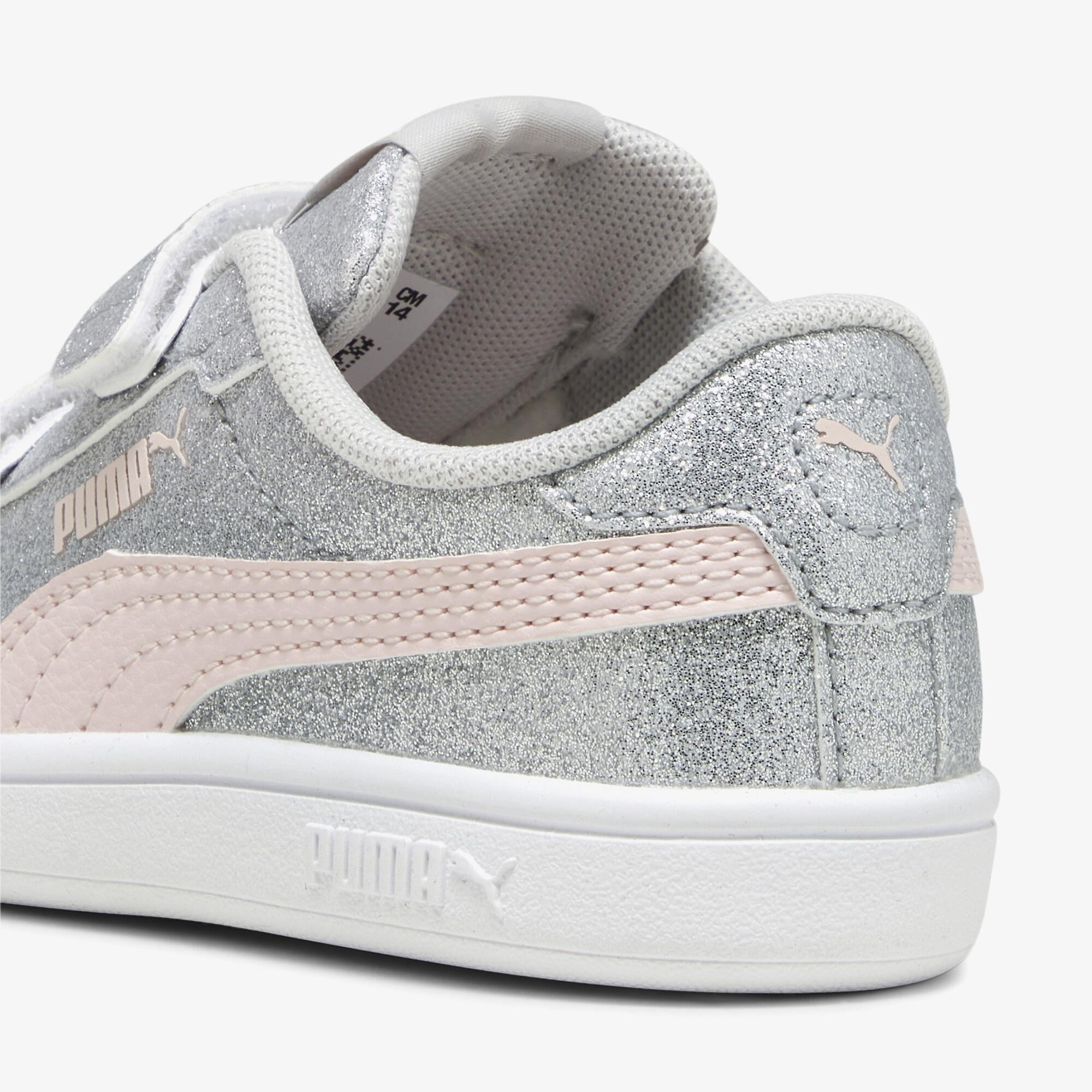 Puma Smash 3.0 Glit Glam V In Çocuk Gri Spor Ayakkabı