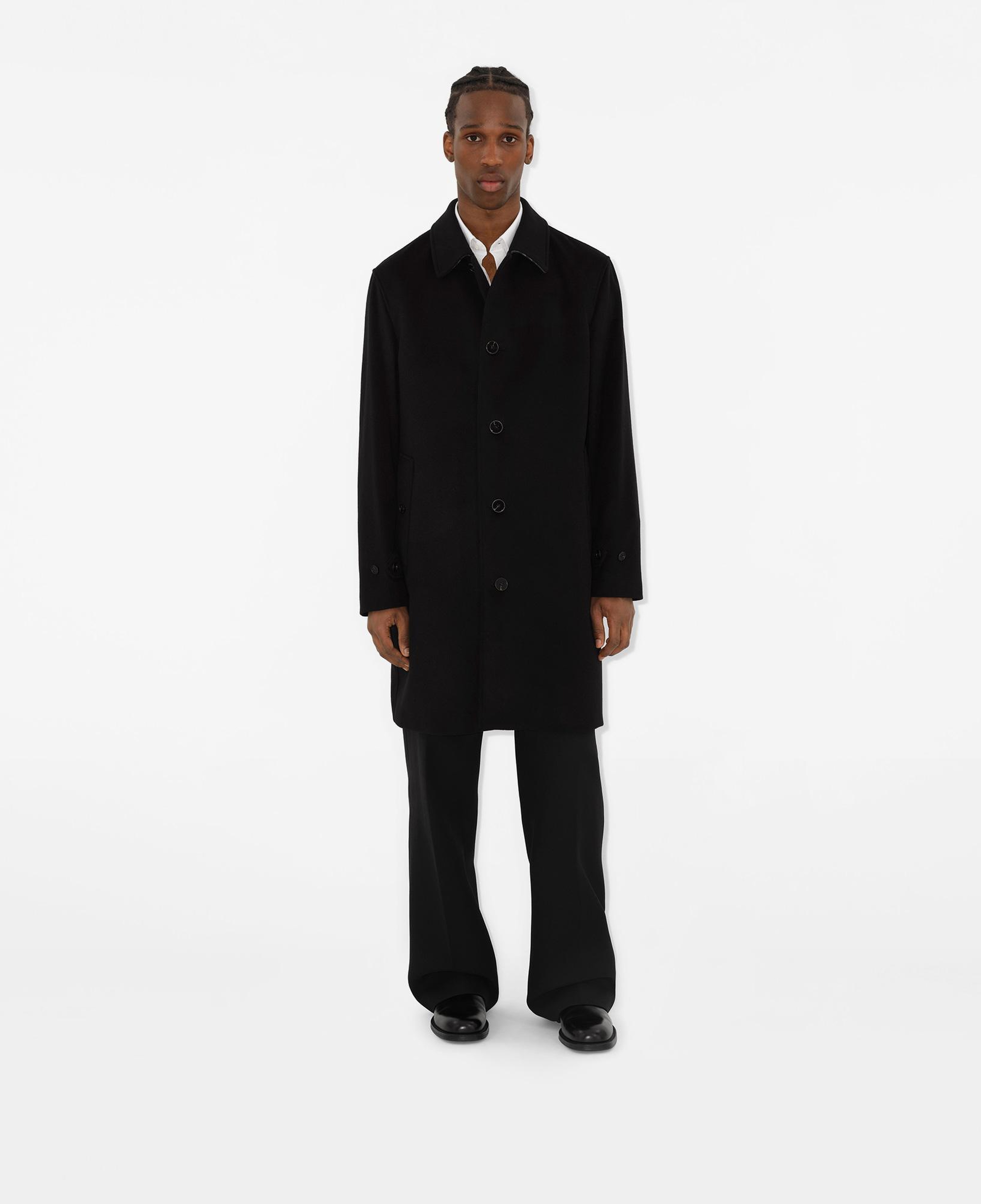 Burberry Paddington Mid-Length Cashmere Blend Paddington Car Erkek Siyah Kaban
