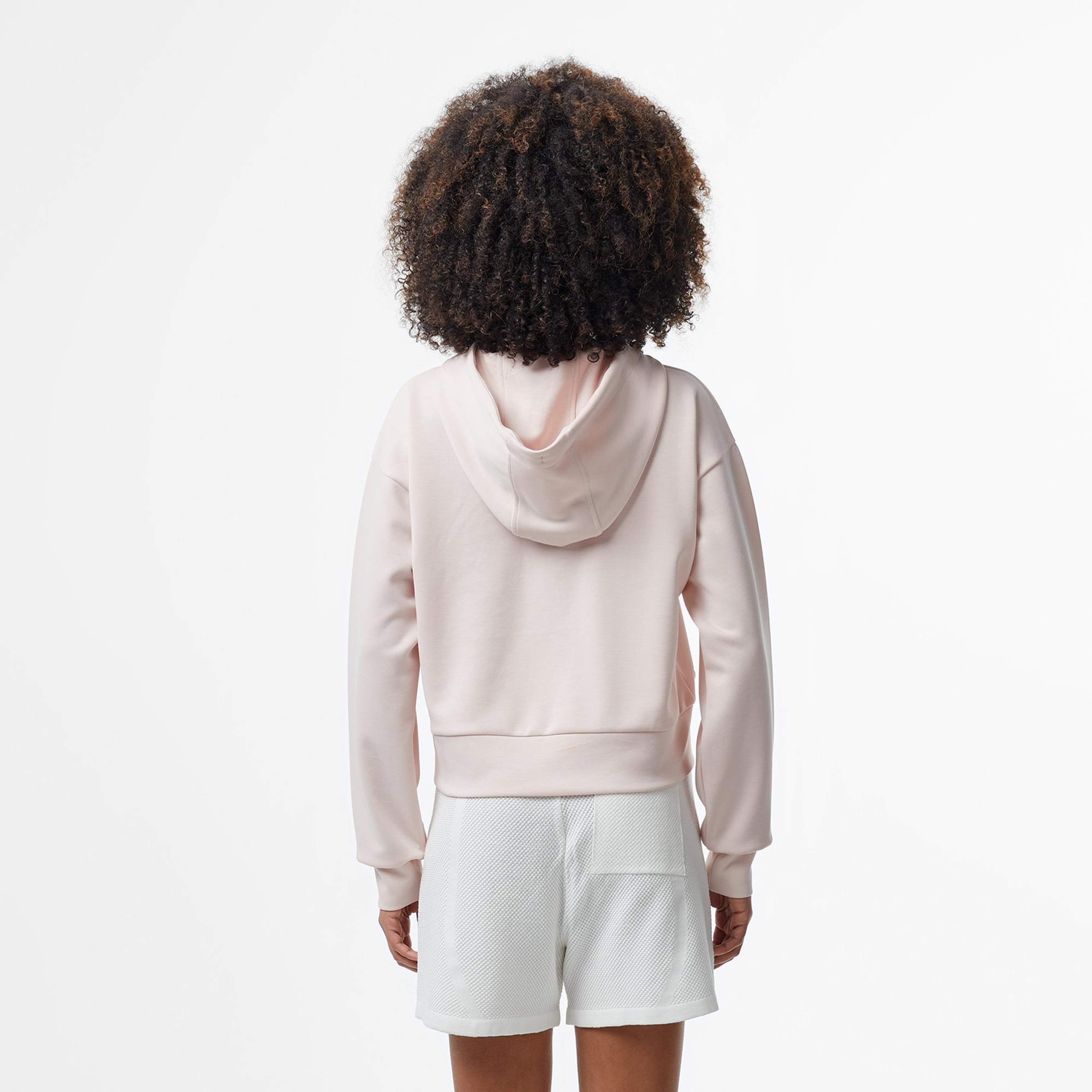 Lacoste Kadın Relaxed Fit Kapüşonlu Baskılı Açık Pembe Sweatshirt