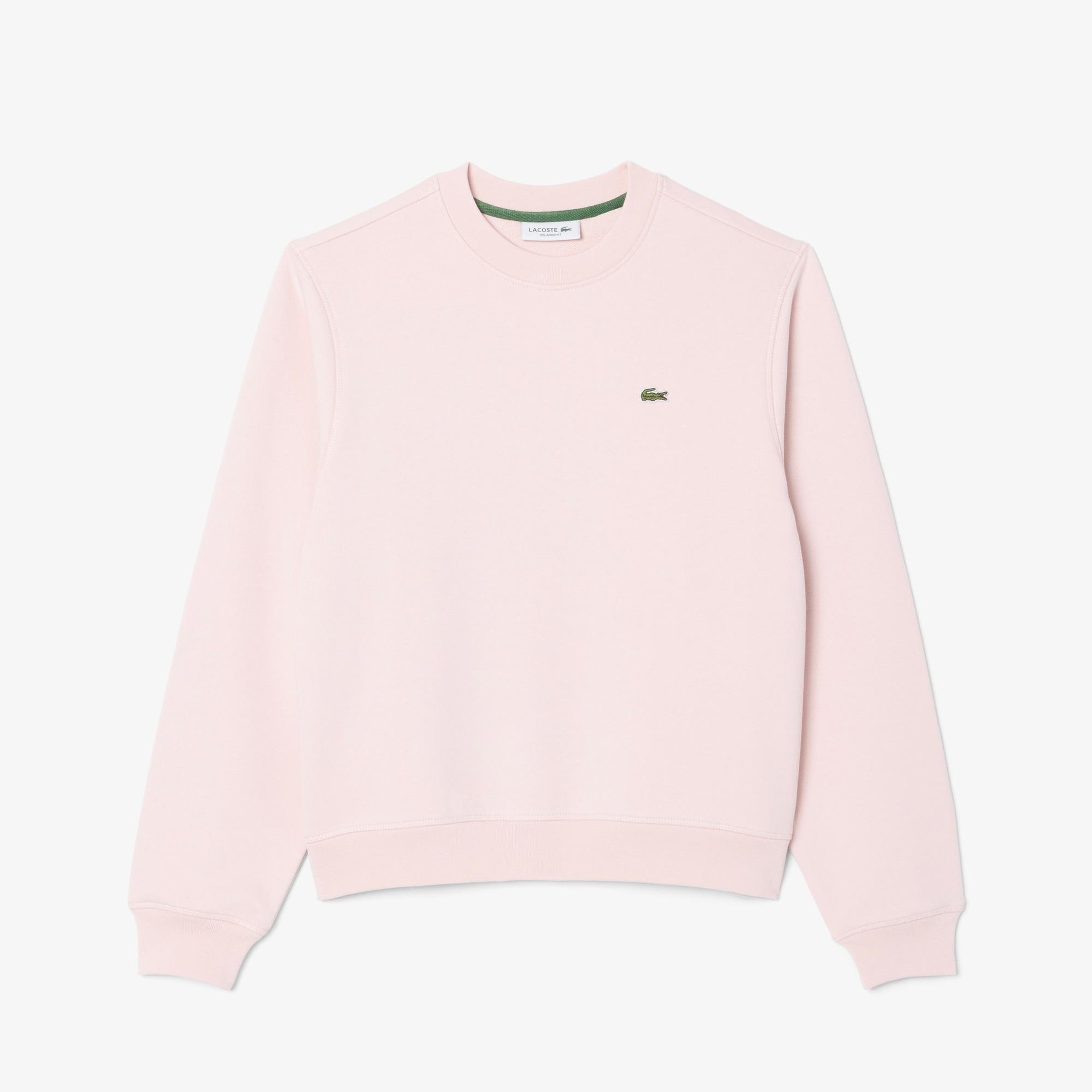 Lacoste Relaxed Fit Bisiklet Yaka Kadın Pembe Sweatshirt