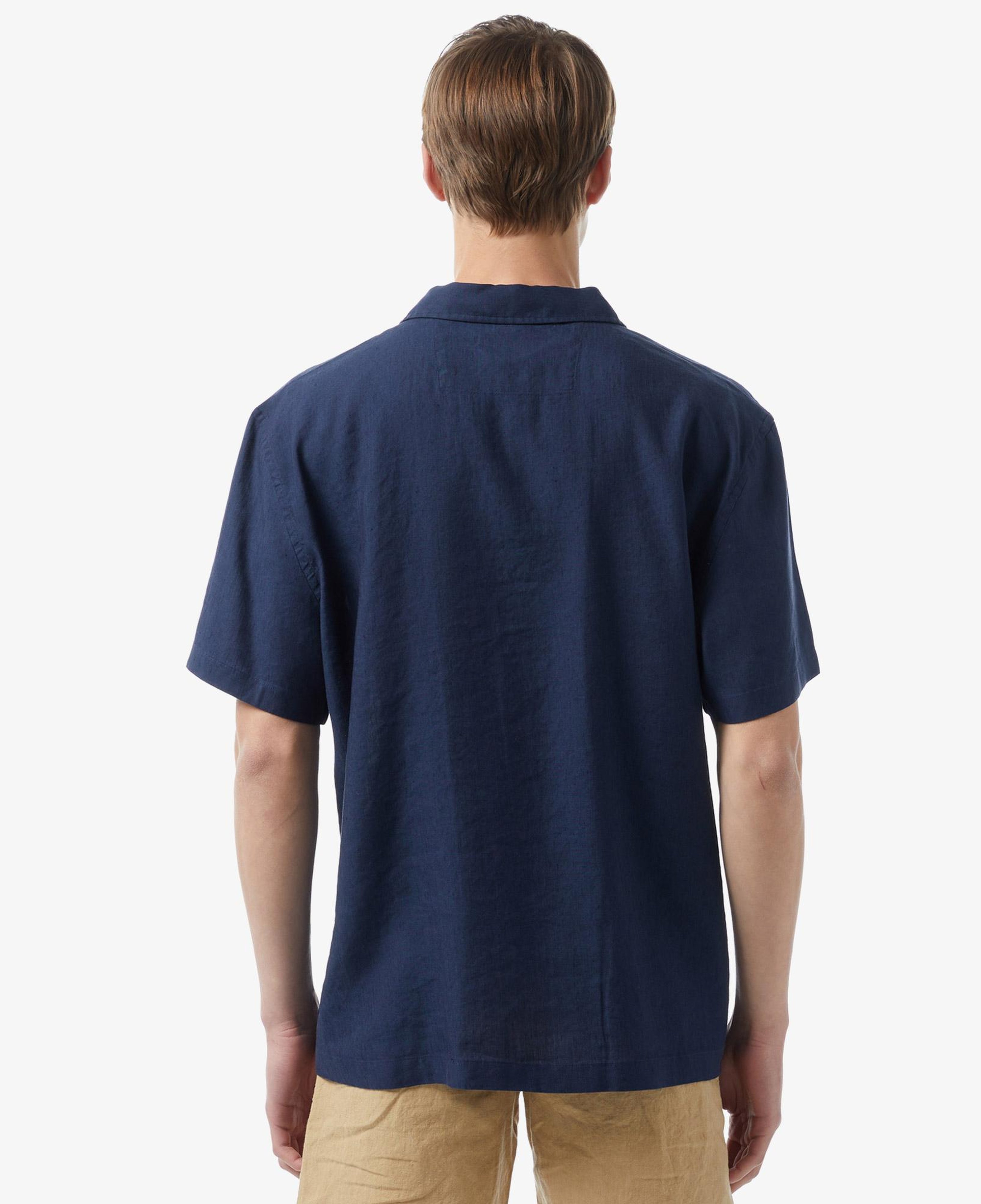 Erkek Relaxed Fit Kısa Kollu Lacivert Gömlek