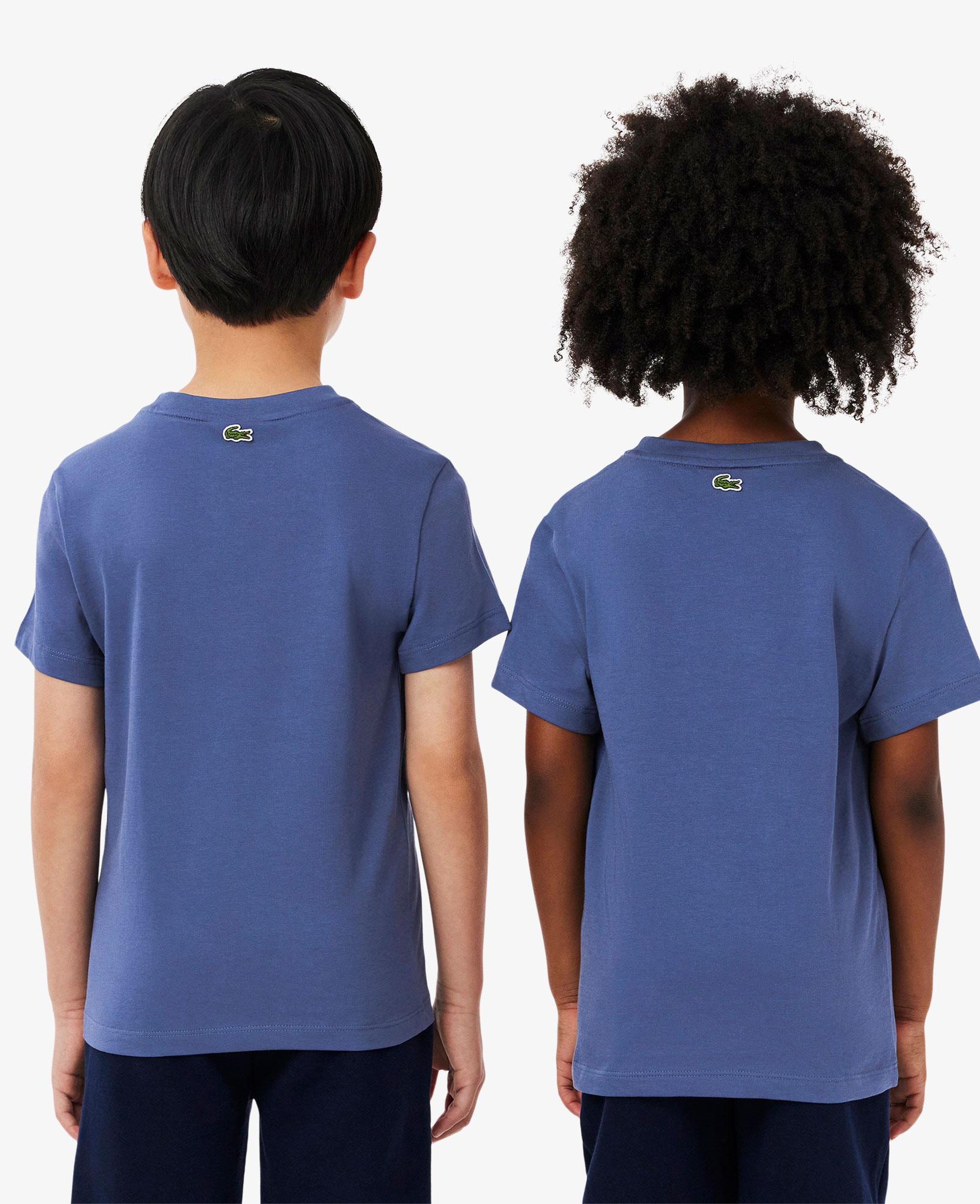 Çocuk Bisiklet Yaka Desenli Mor T-Shirt