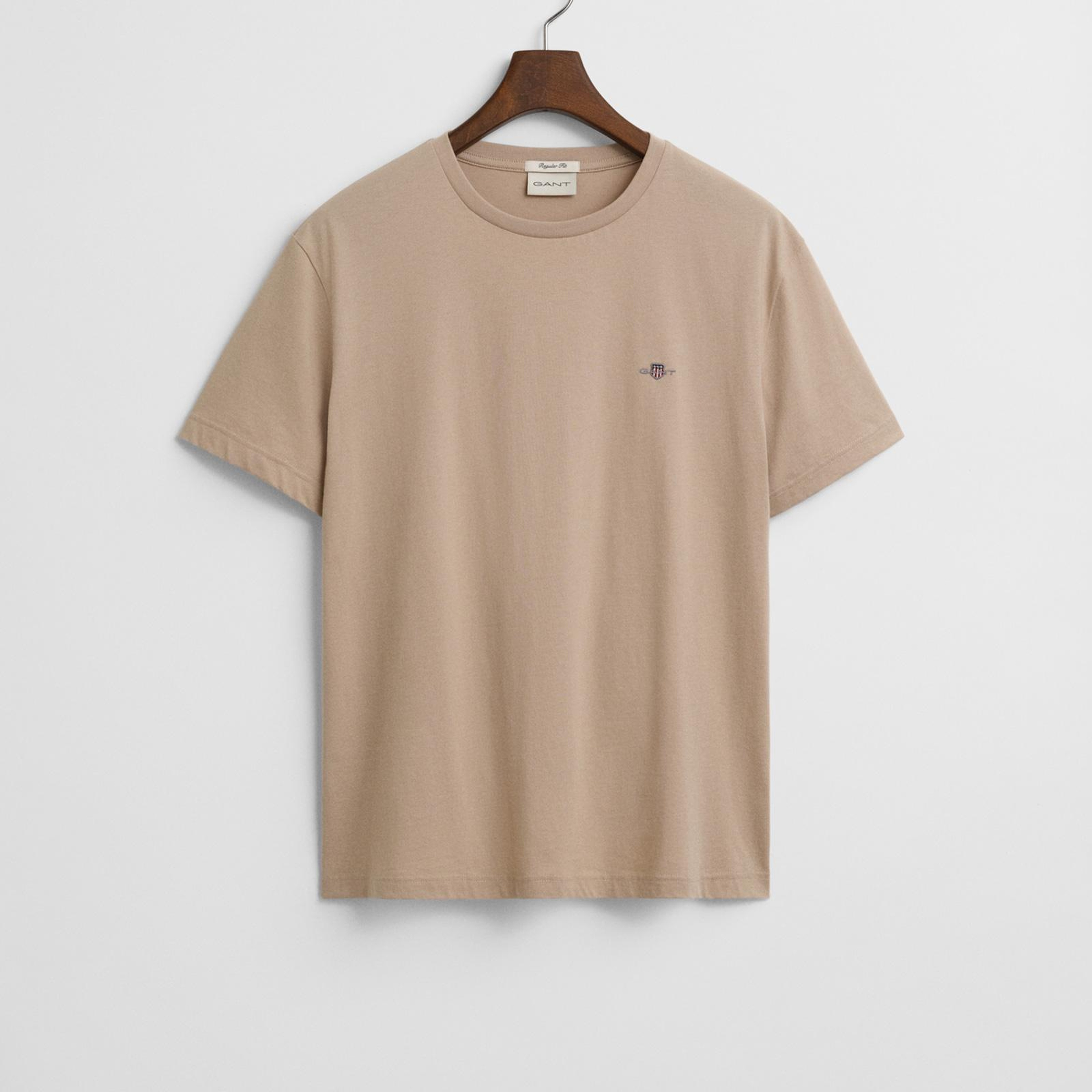 GANT Erkek Bej Regular Fit Bisiklet Yaka T-Shirt