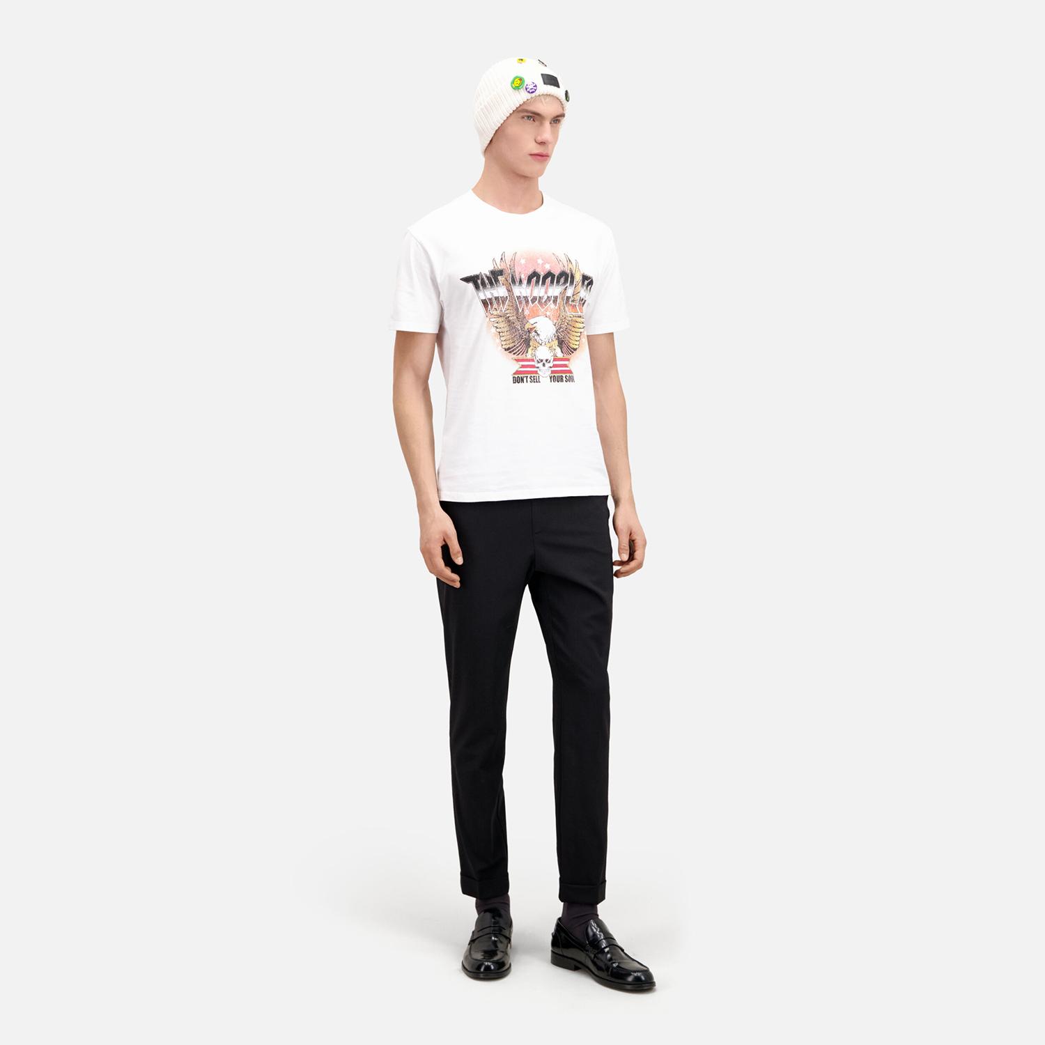 Erkek Baskılı Beyaz T-Shirt