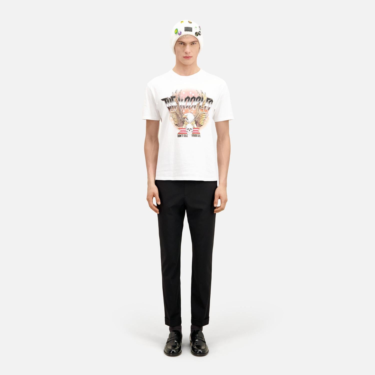 Erkek Baskılı Beyaz T-Shirt