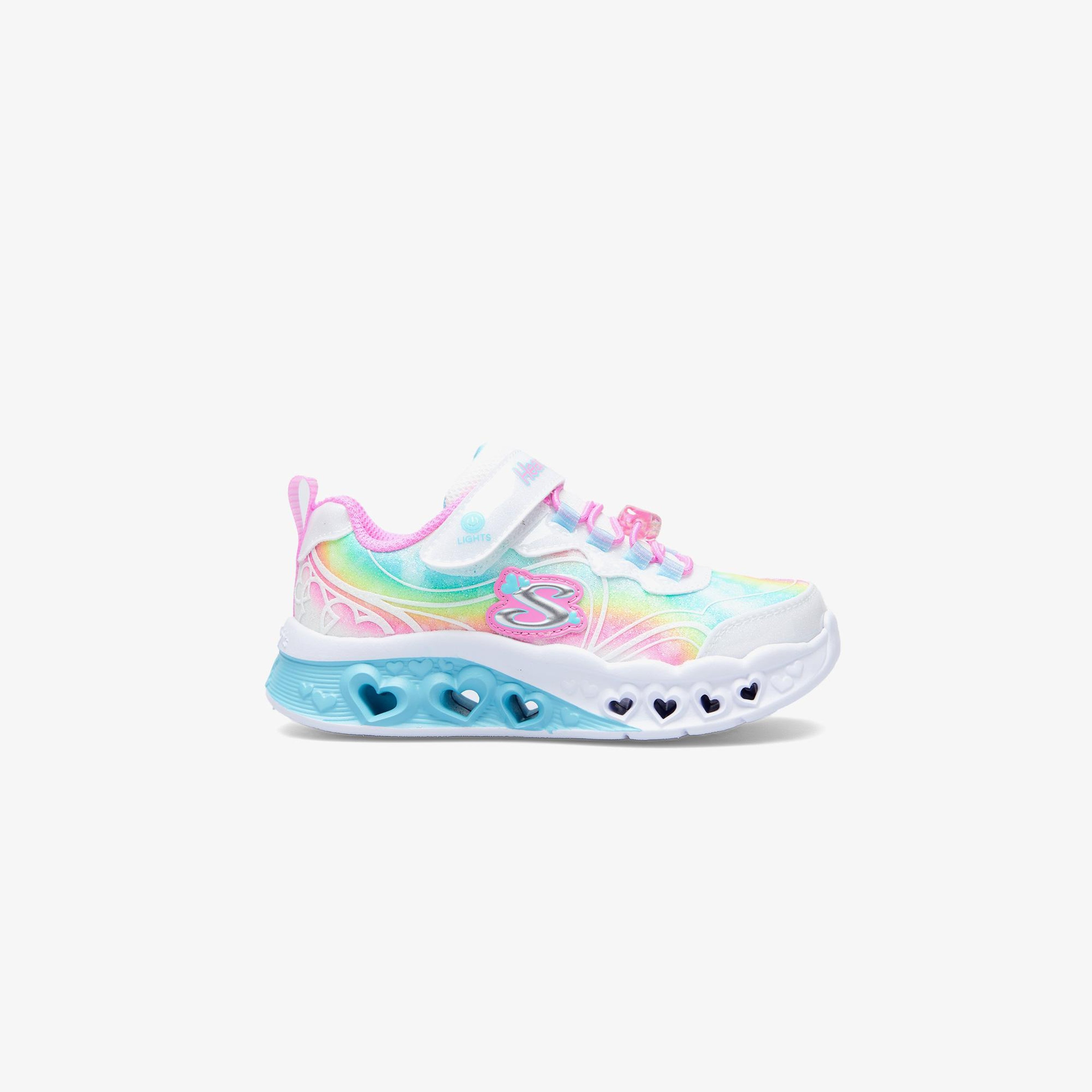 Skechers Flutter Heart Lights Groovy Swirl Çocuk Beyaz Spor Ayakkabı