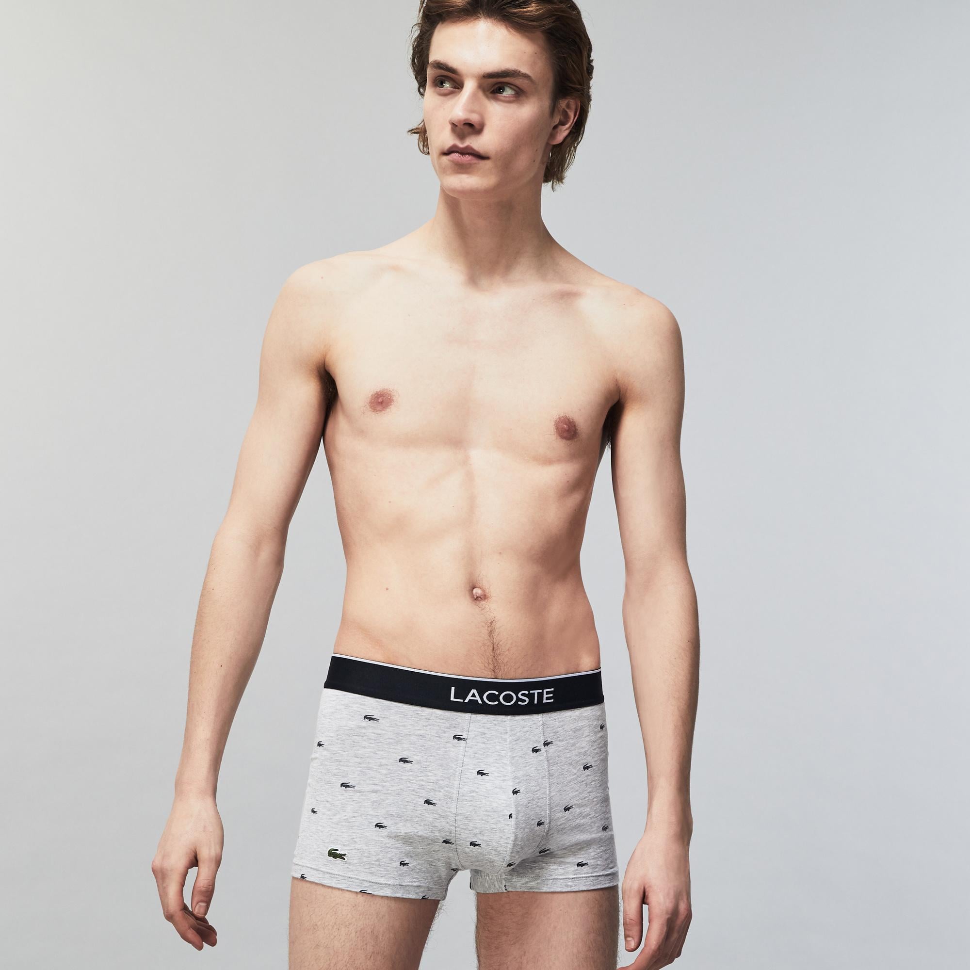 Core Erkek Baskılı 3'lü Gri Boxer