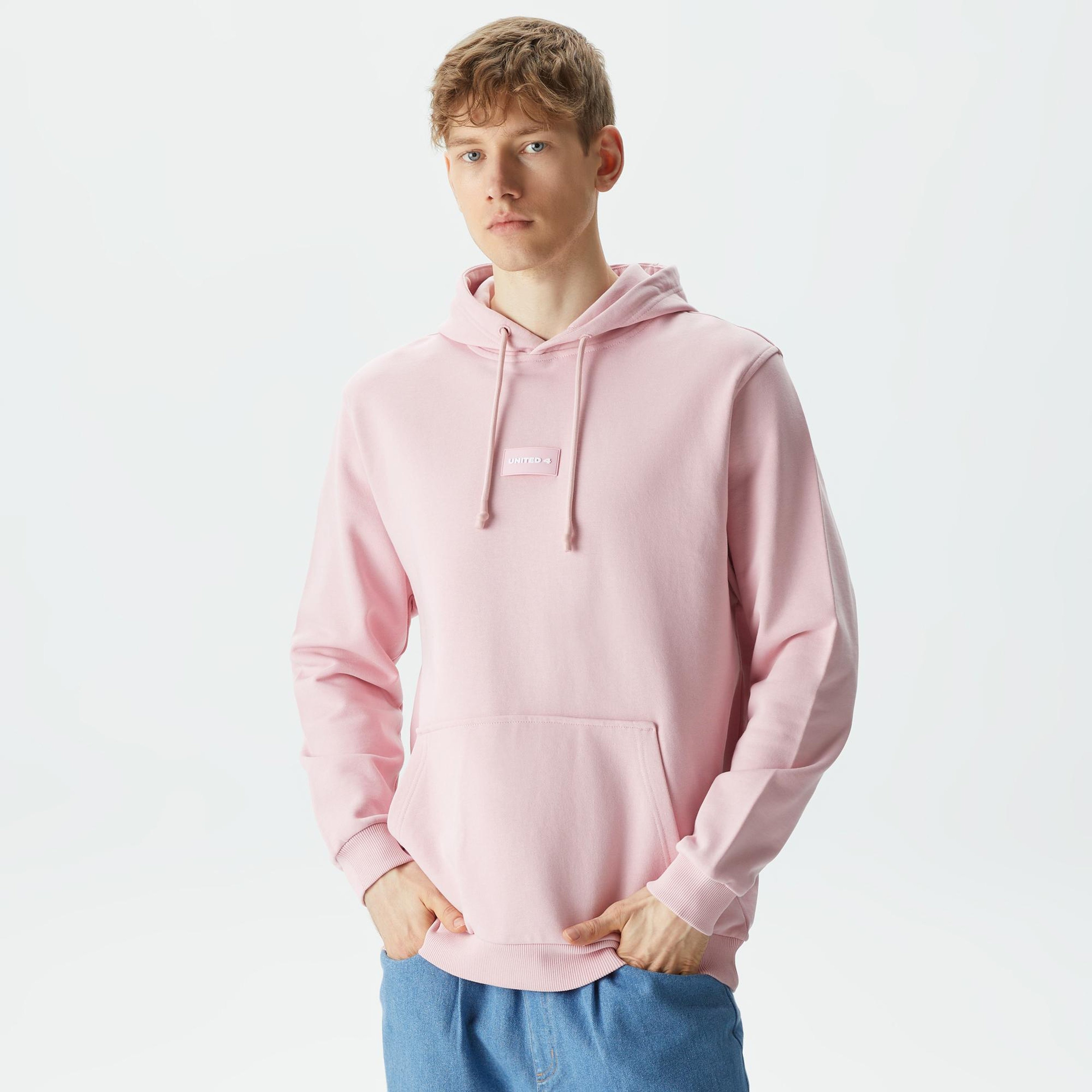 UNITED4 Classic Erkek Pembe Hoodie