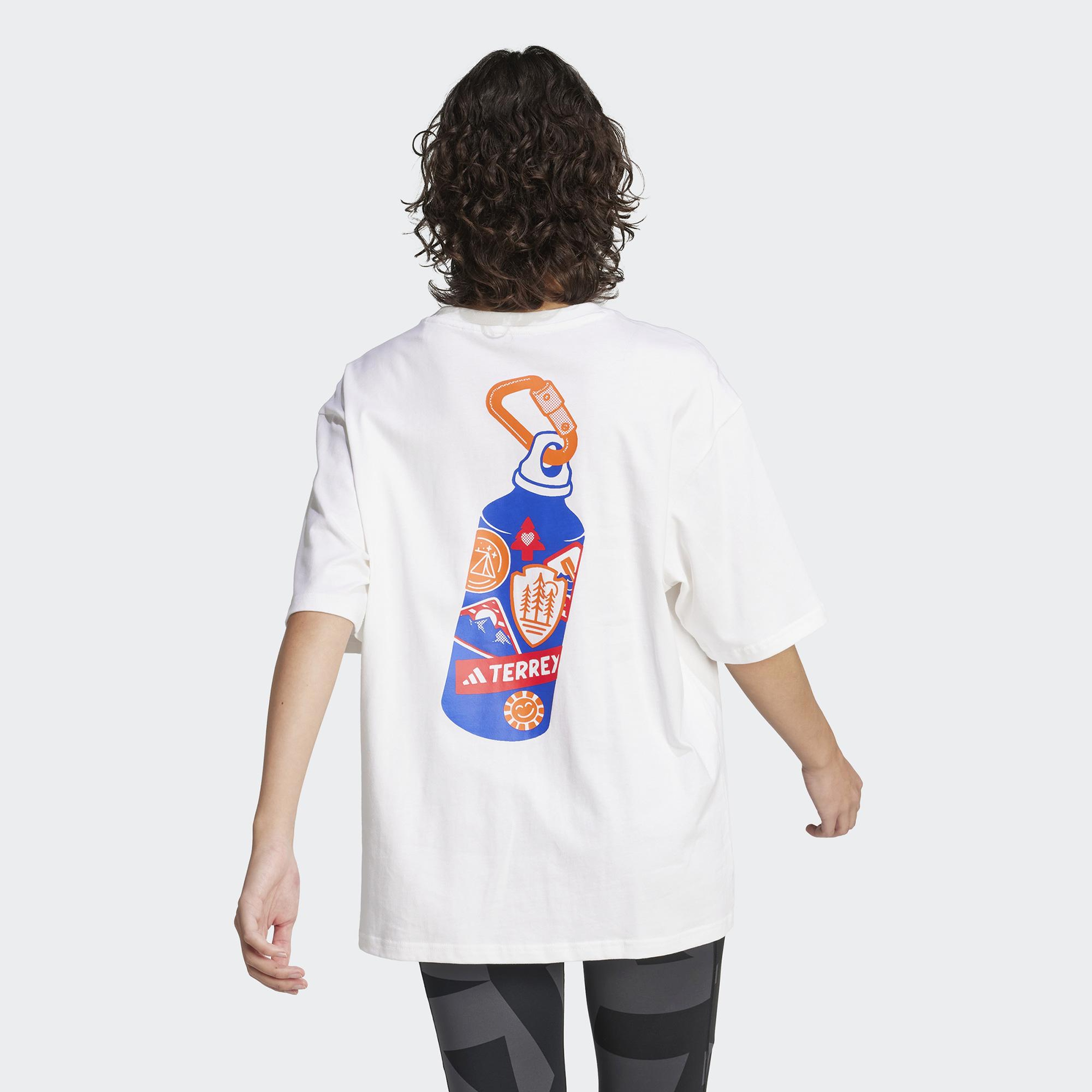 adidas Terrex Back Graphic Kadın Beyaz T-Shirt