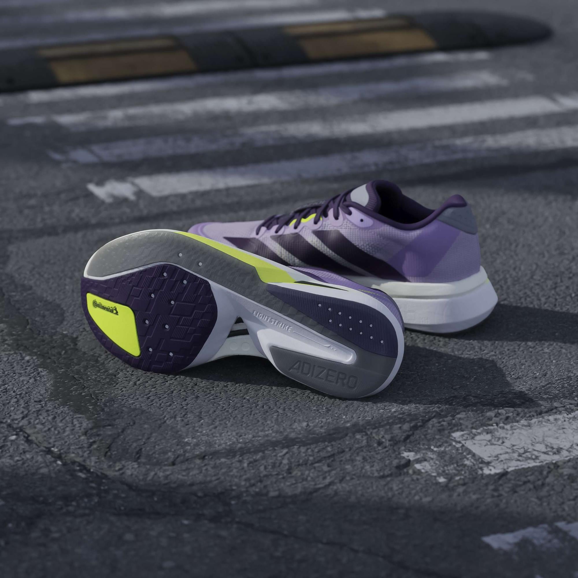 adidas Adizero Boston 13 Kadın Mor Koşu Ayakkabısı