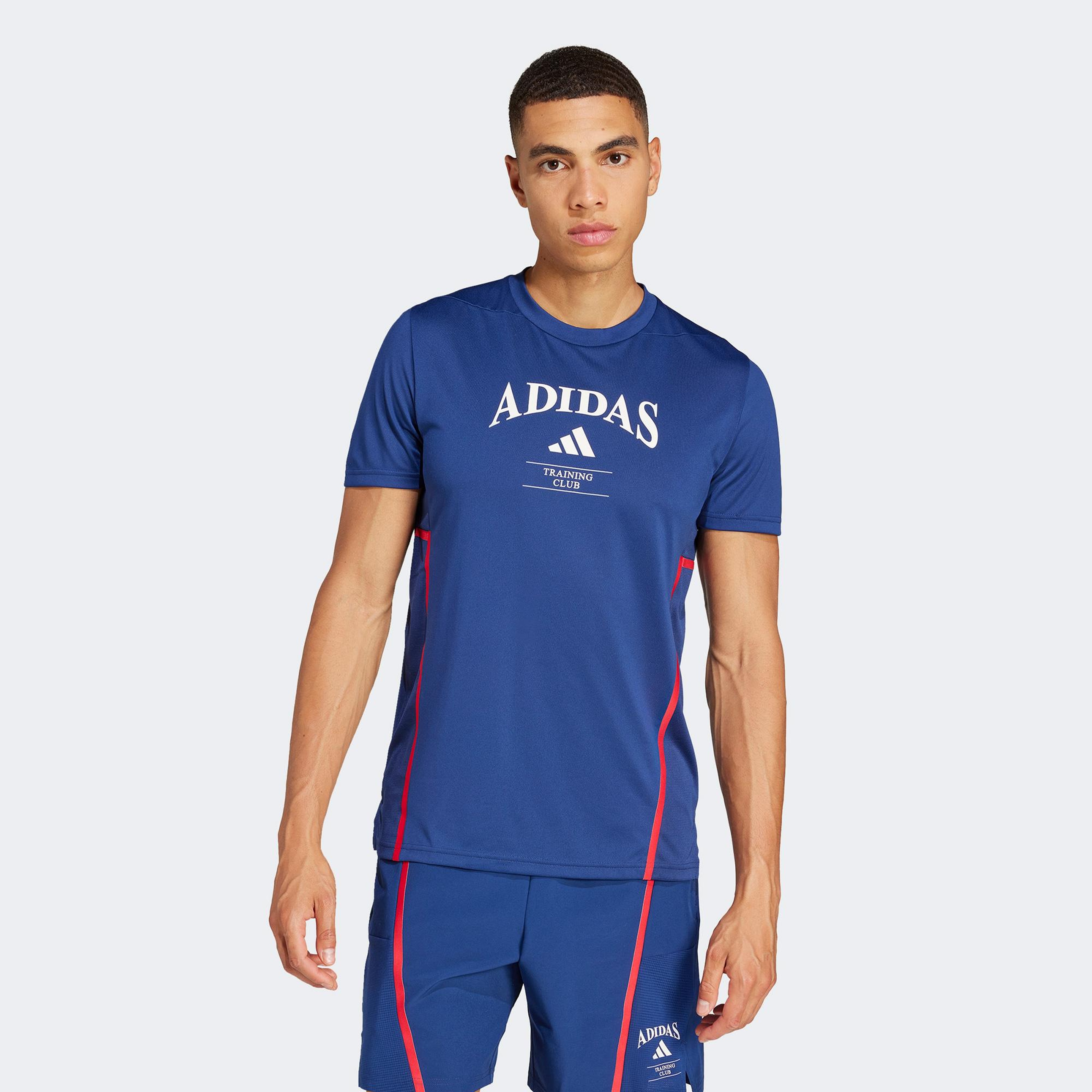adidas Designed For Legacy Erkek Mavi Antrenman T-Shirt