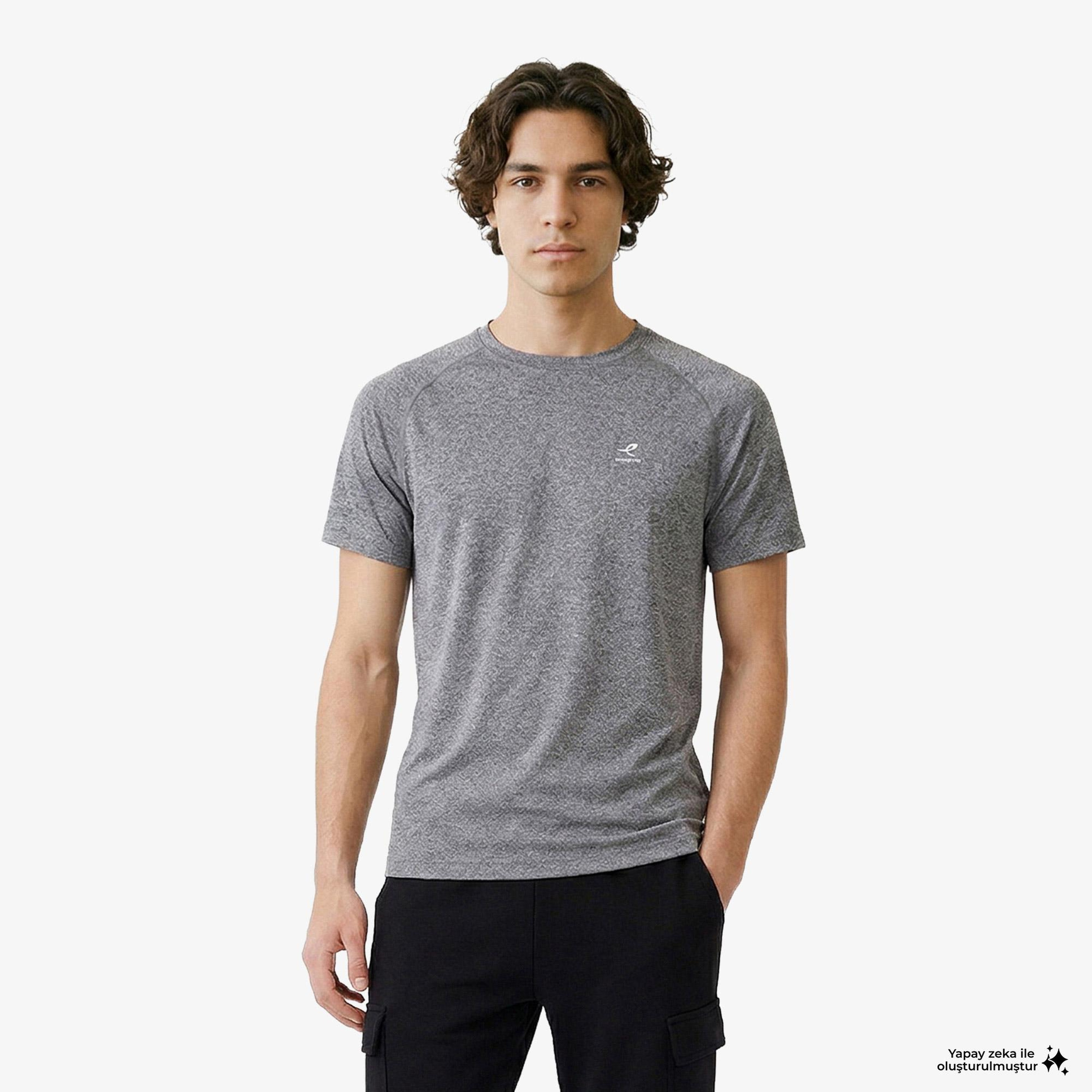 Energetics Erkek Gri Koşu T-Shirt