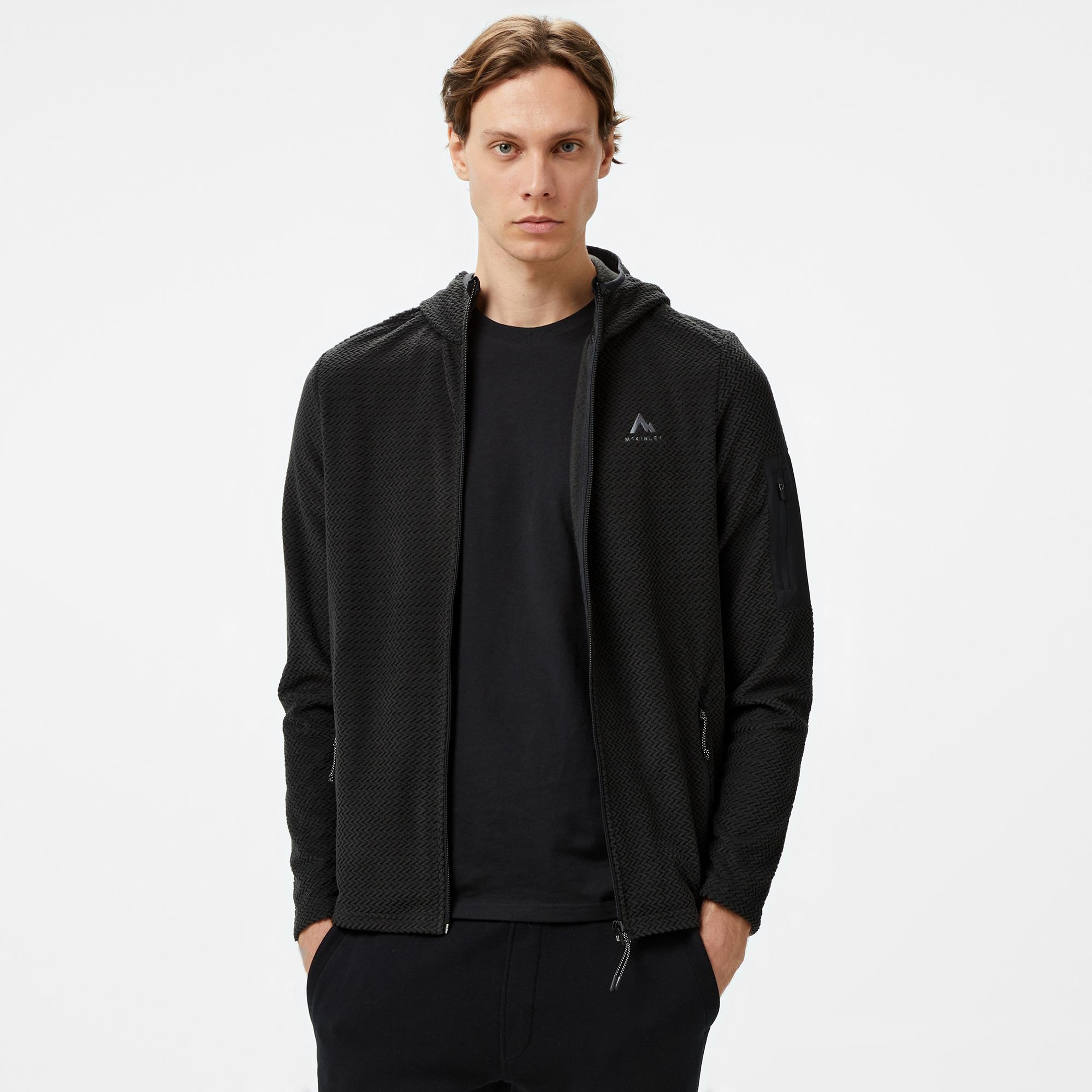 McKinley Hucture II Fz Erkek Siyah Outdoor Sweatshirt