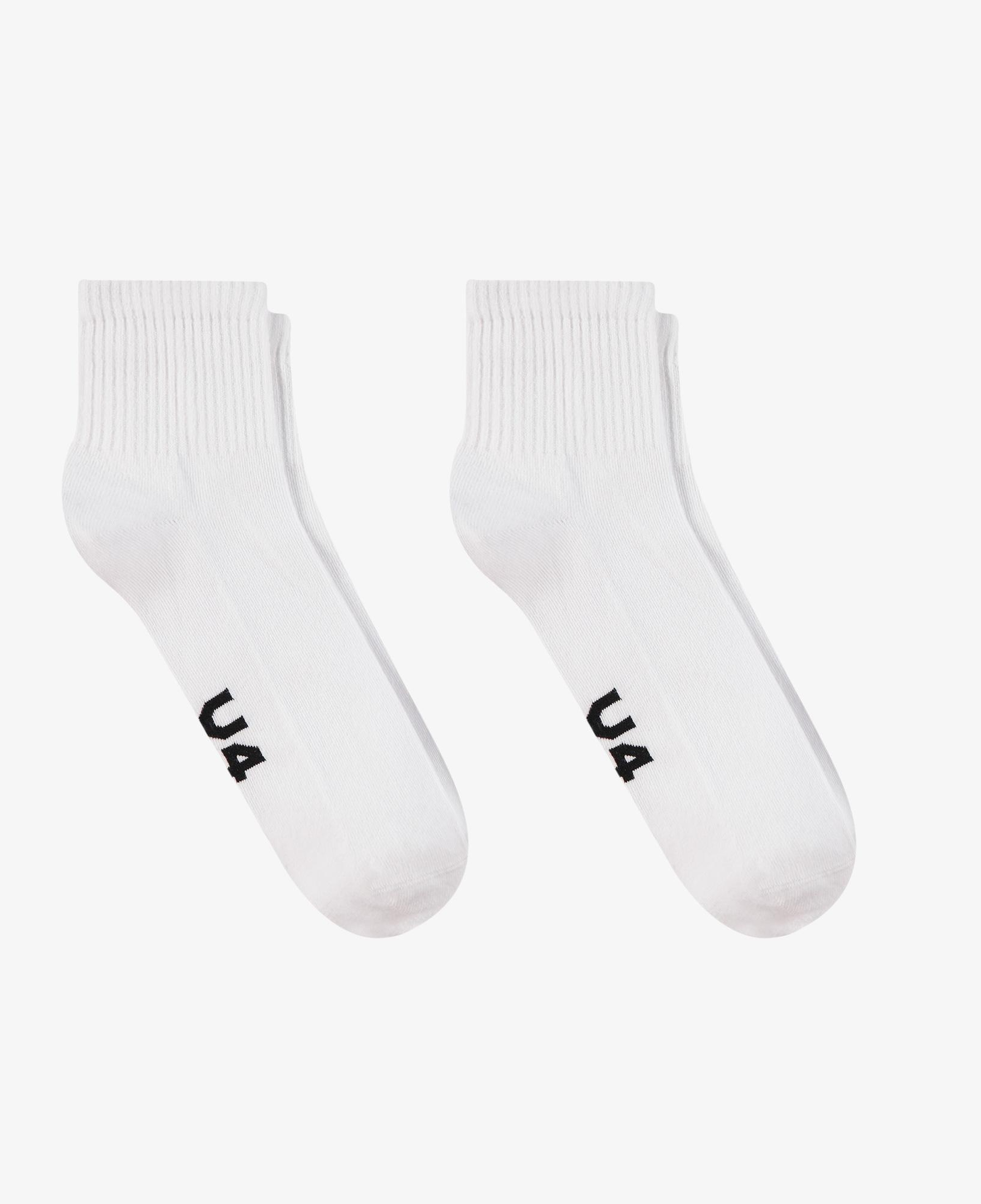 UNITED4 Unisex 2'li Beyaz Soket Çorap