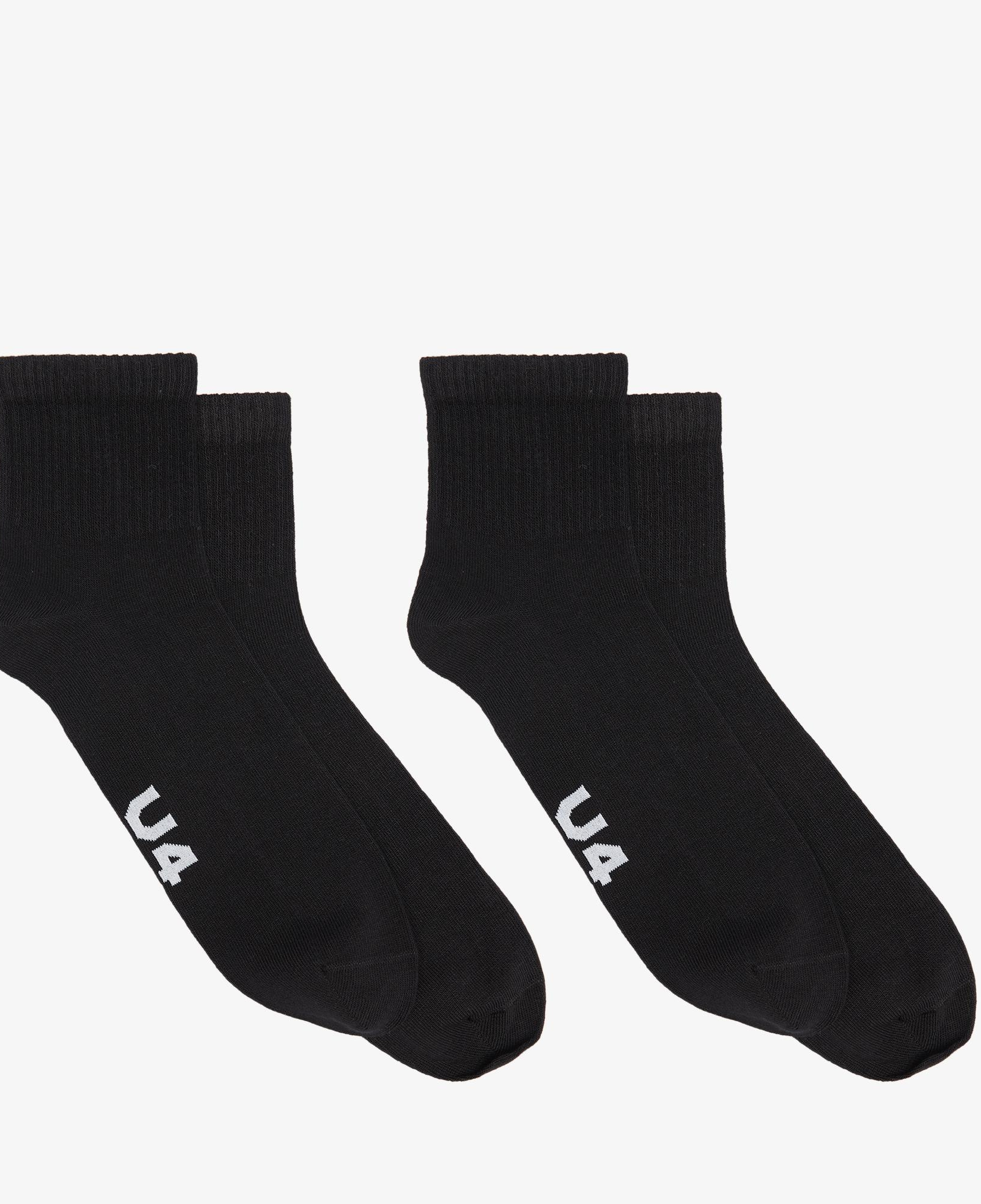 UNITED4 Unisex 2'li Siyah Soket Çorap