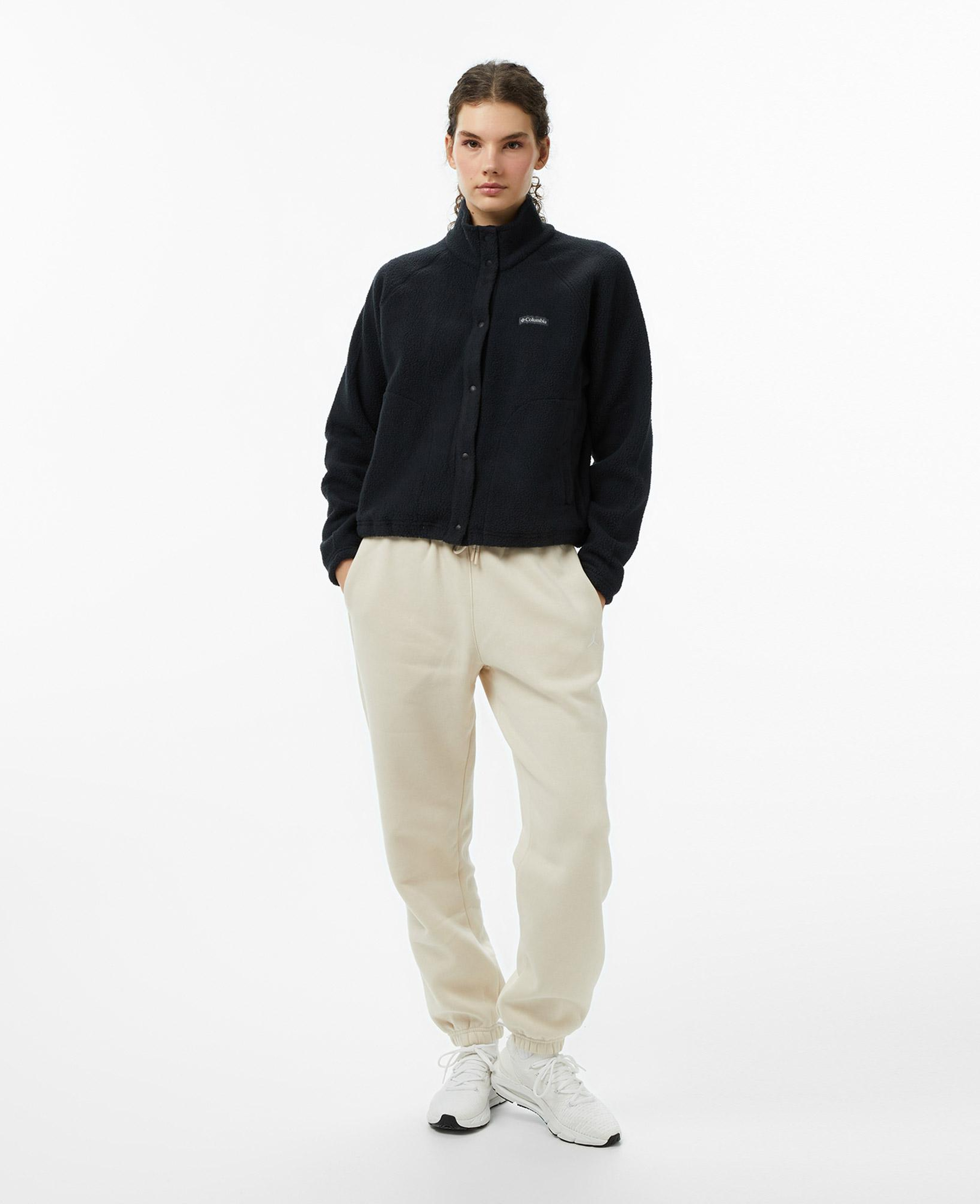 Columbia Jasper Ridge Pebbled Fleece Full Snap Kadın Siyah Outdoor Sweatshirt