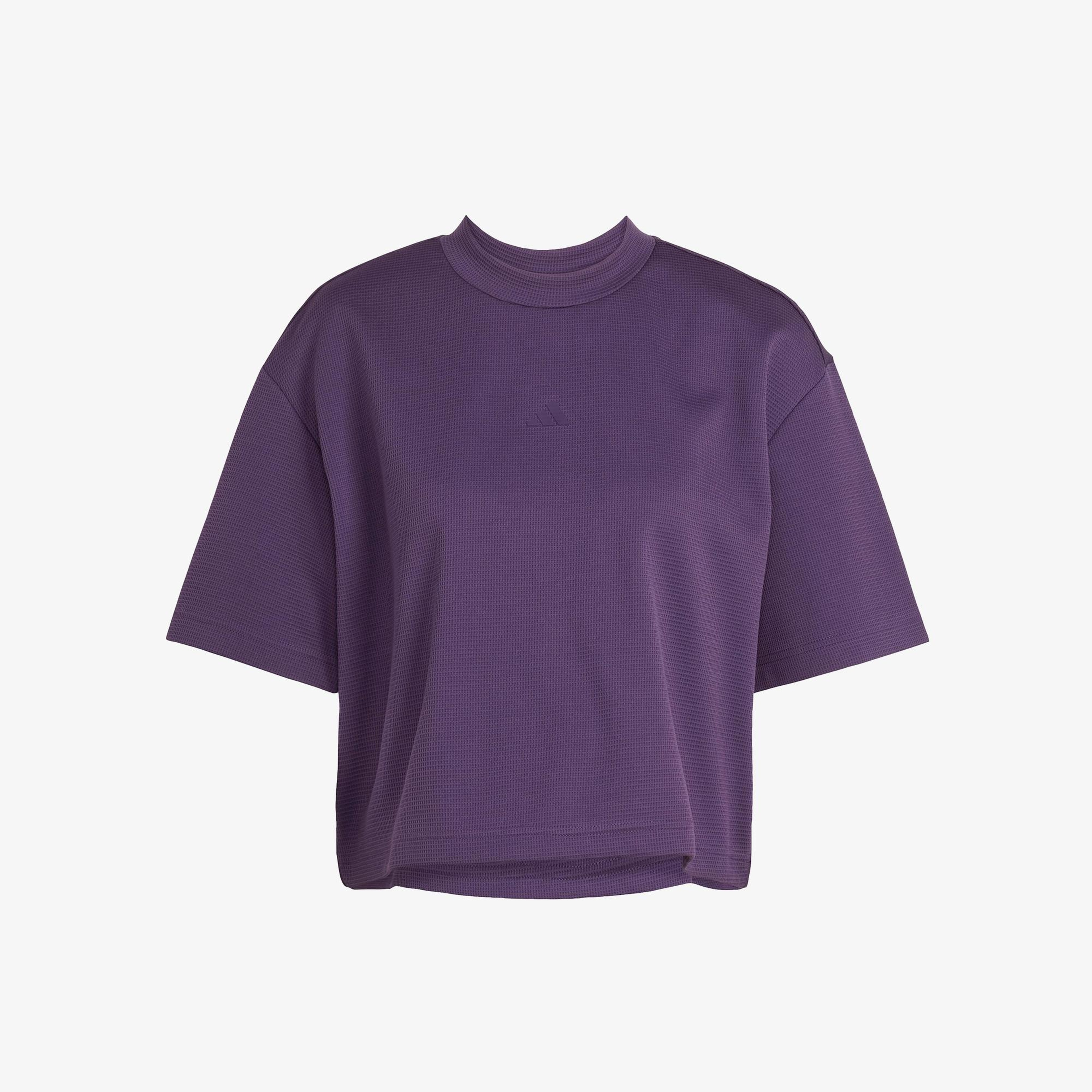 adidas Yoga Motion Petek Örgü Kadın Mor Antrenman T-Shirt