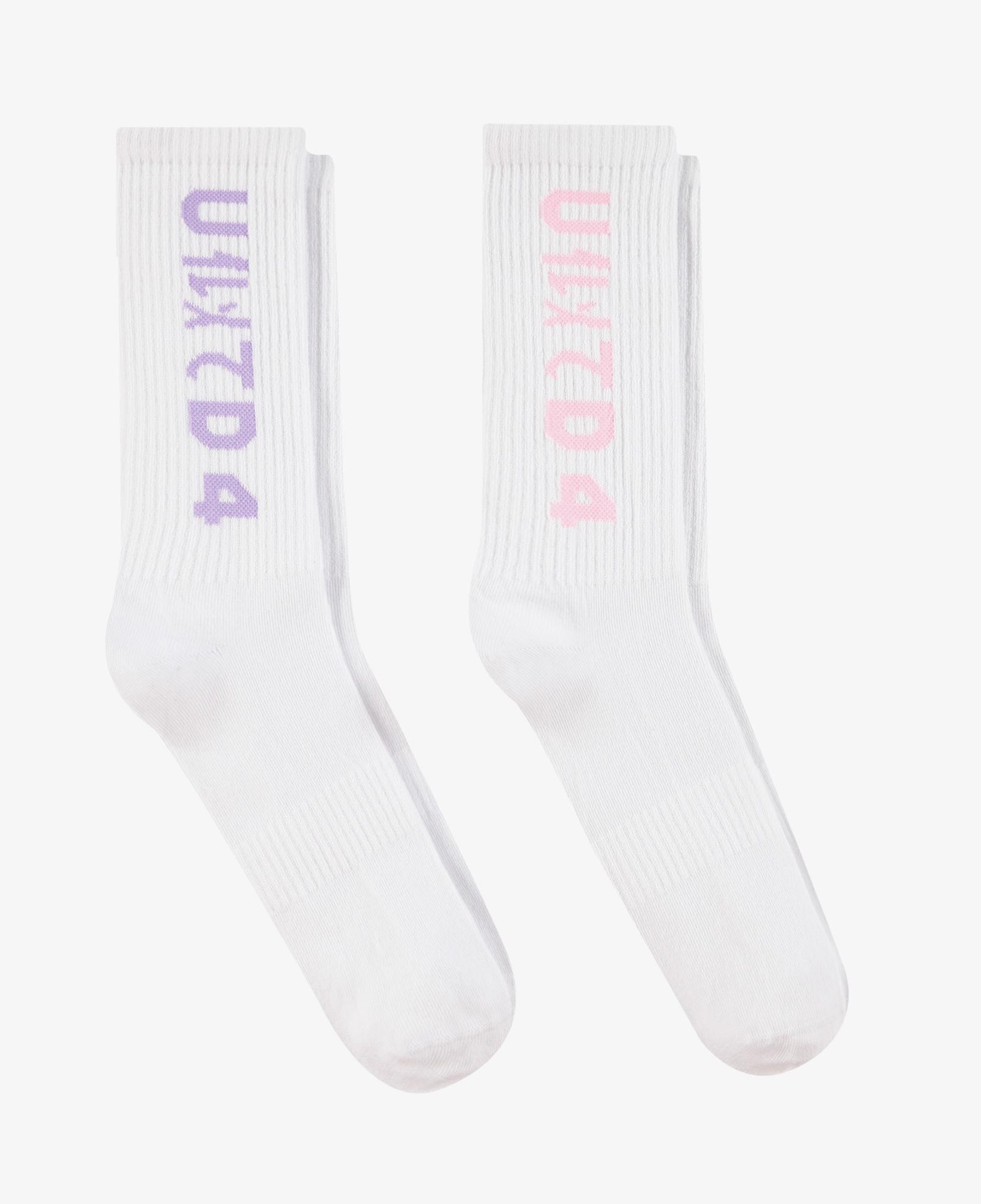 UNITED4 Unisex Beyaz 2'li Soket Çorap