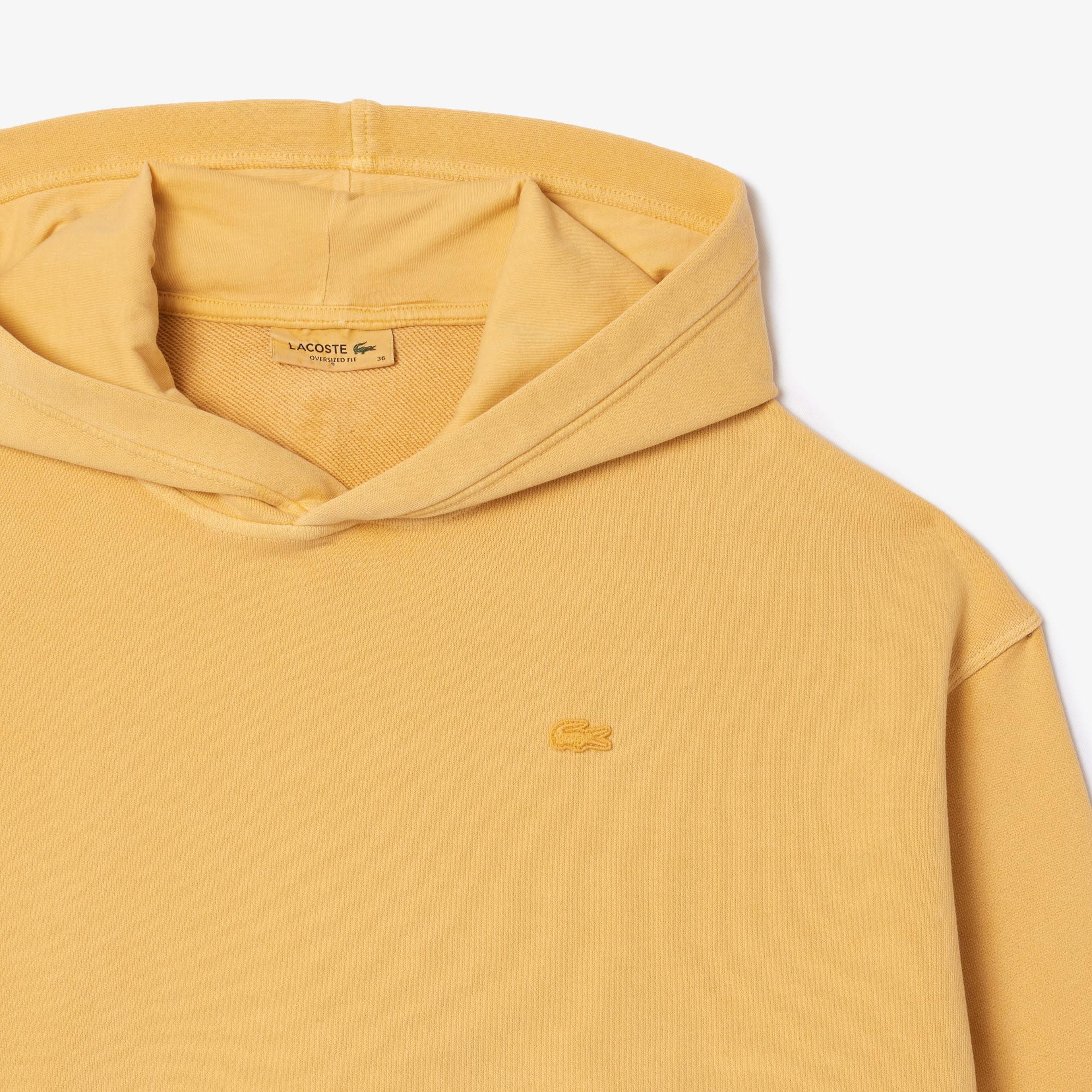 Kadın Oversize Fit Kapüşonlu Sarı Sweatshirt