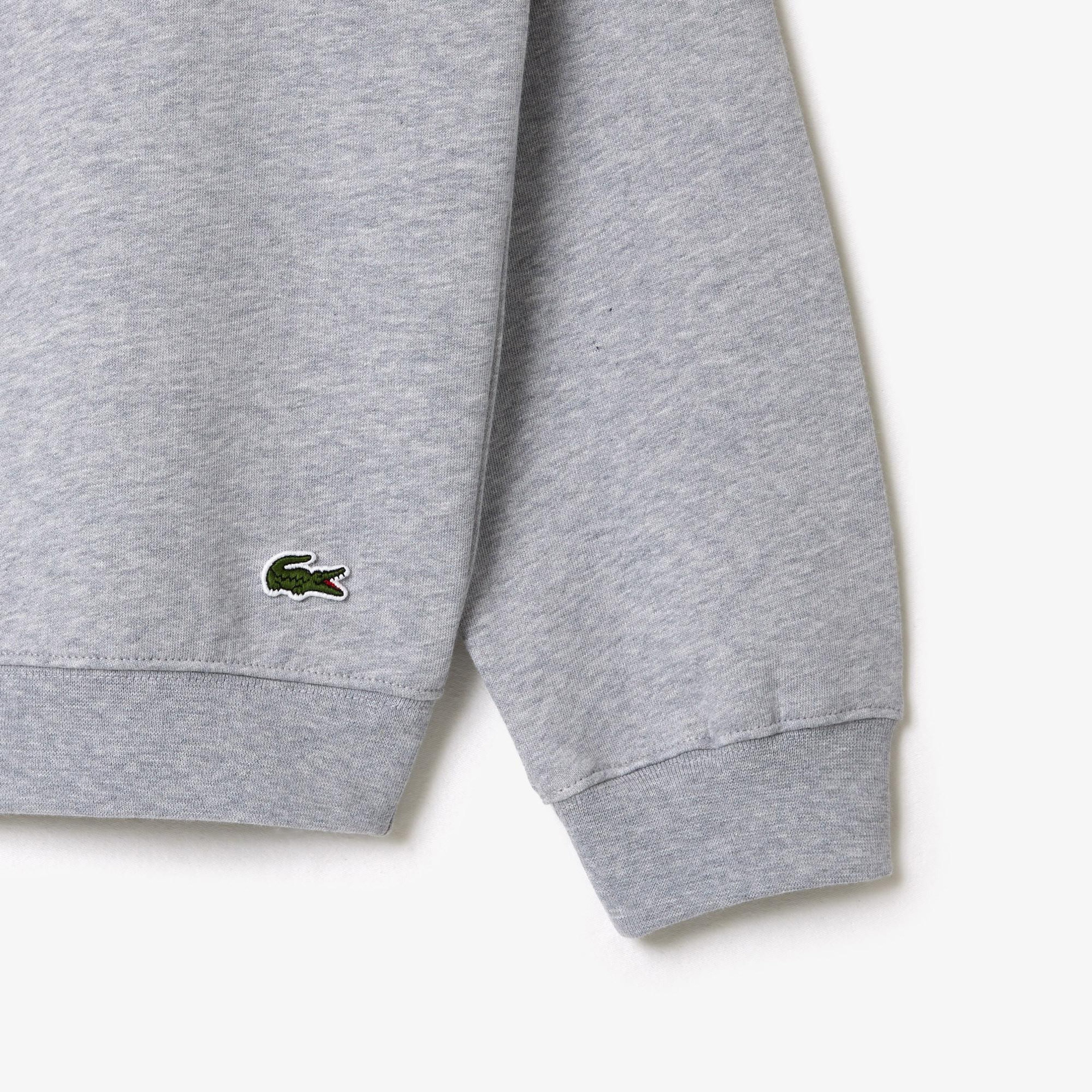 Unisex Loose Fit Bisiklet Yaka Baskılı Gri Sweatshirt
