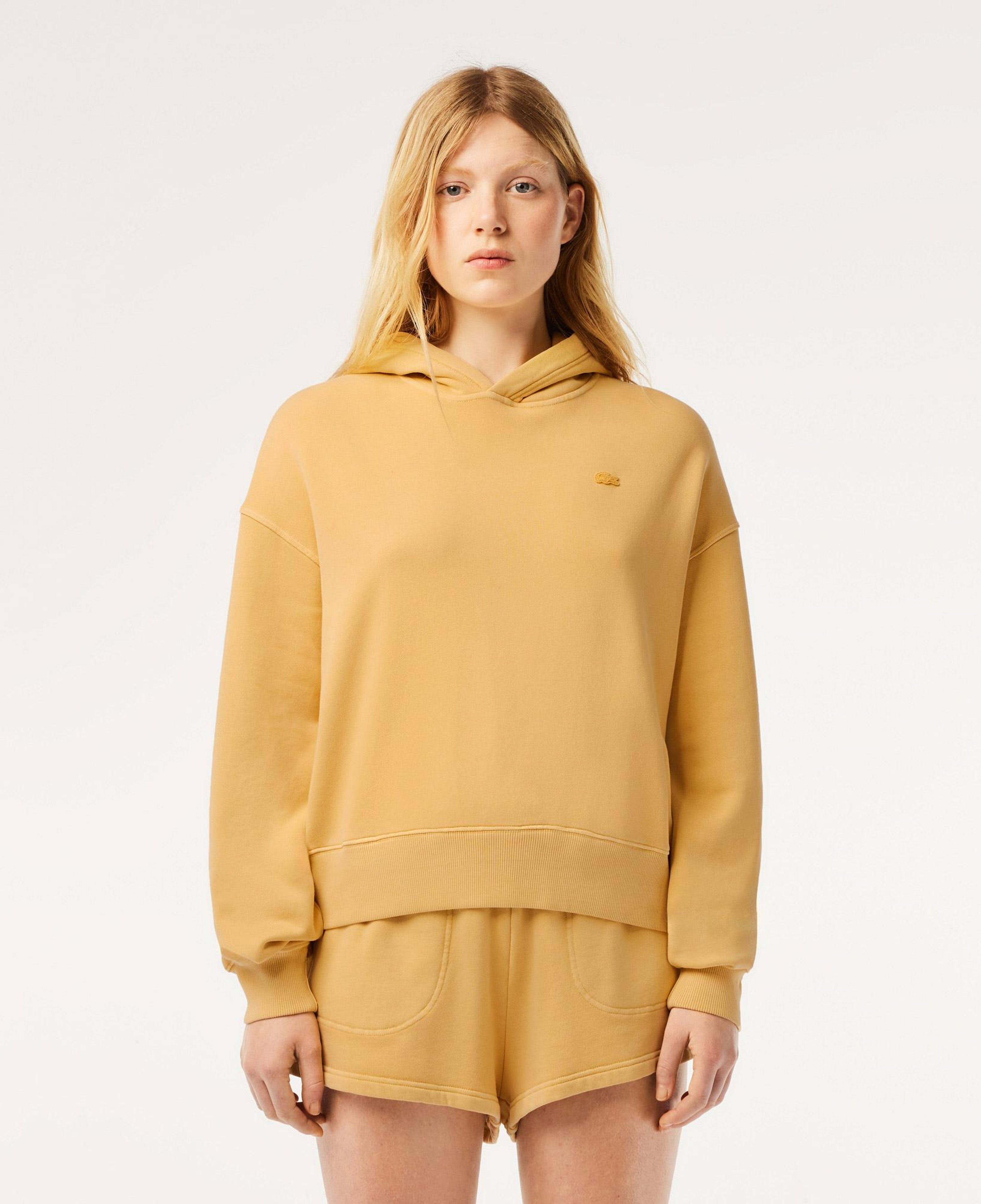 Kadın Oversize Fit Kapüşonlu Sarı Sweatshirt