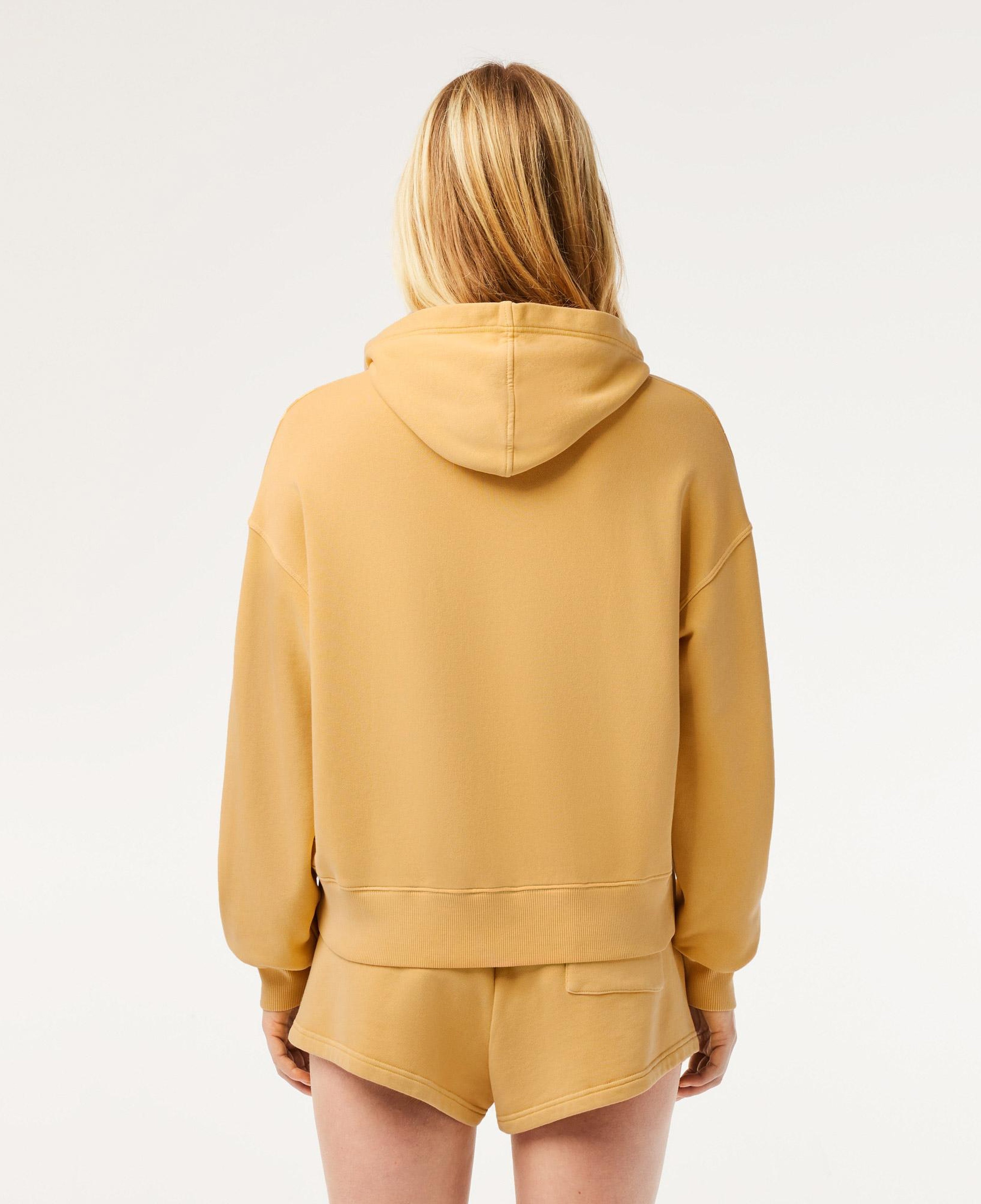 Kadın Oversize Fit Kapüşonlu Sarı Sweatshirt